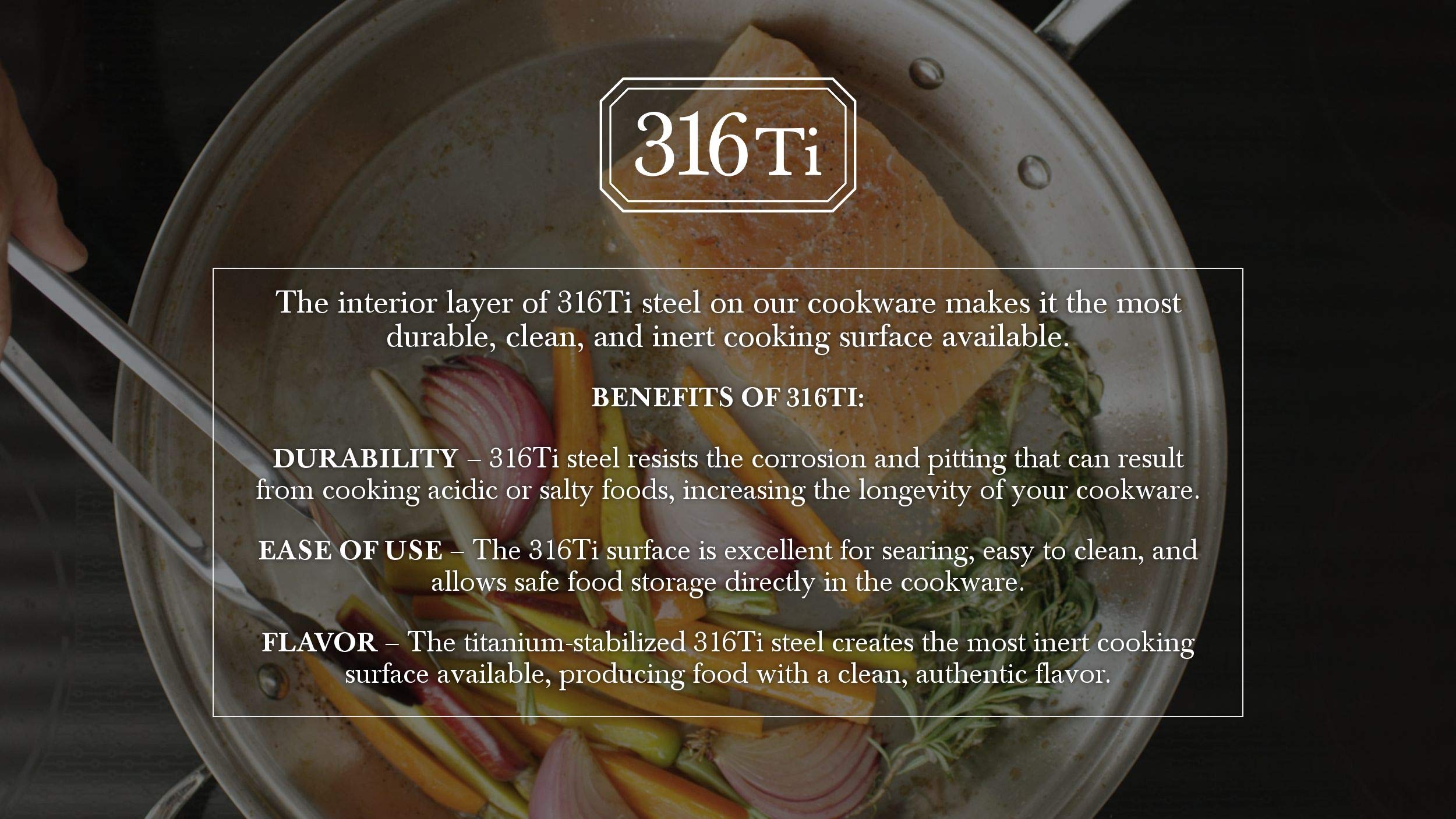 Heritage Steel 13.5 Inch Titanium-Strengthened 316Ti Stainless Steel Wok Pan with Lid - 5-Ply Clad Construction, Induction Compatible, Oven & Dishwasher Safe - Perfect for Stir-Frying, Sautéing & Asian Cooking - Made in USA