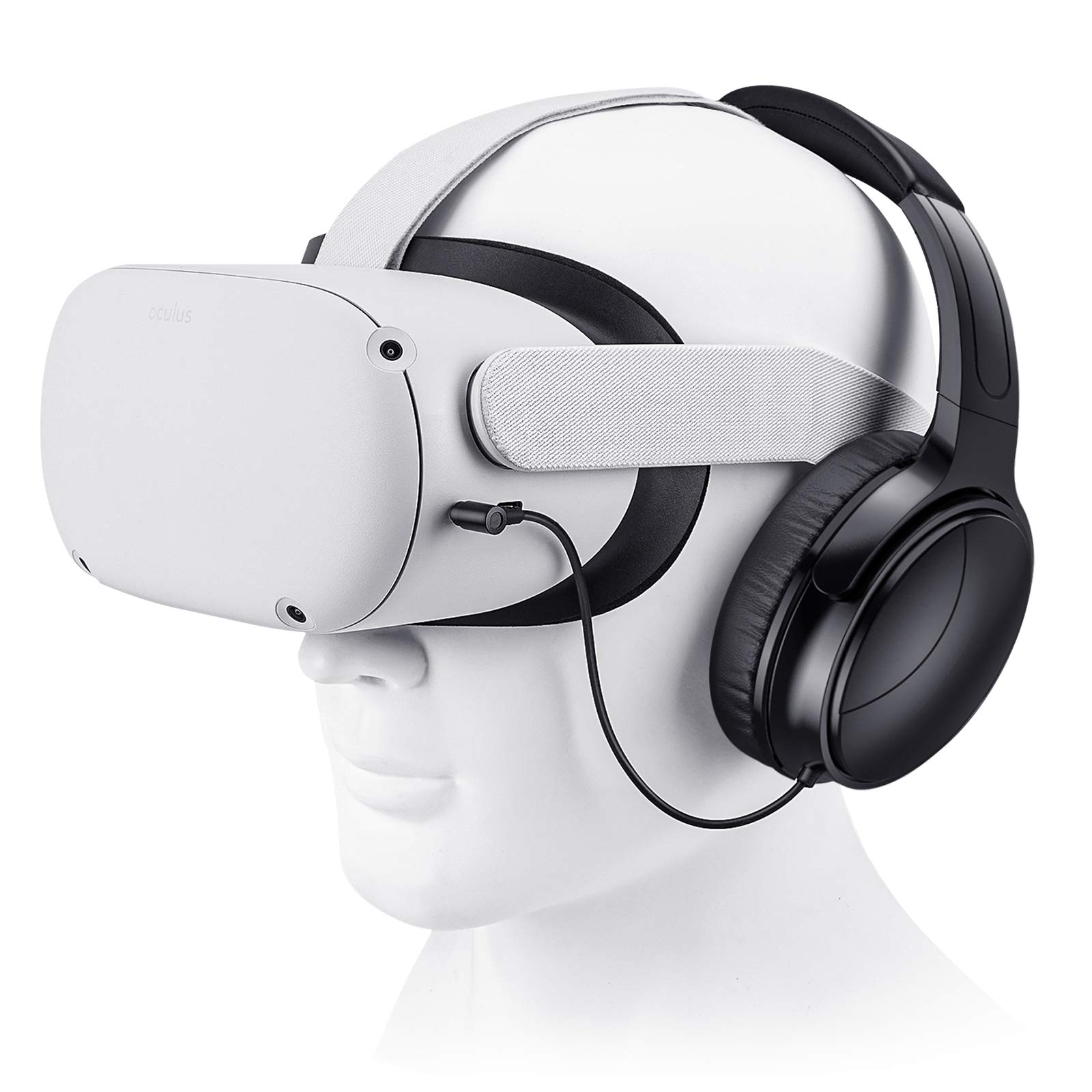 SARLAR VR Gaming Headset Headphones for Oculus Quest 2 - Enhanced VR Immersion with Custom Length Cable, High-Quality Audio Drivers & Memory Foam Ear Pads - Perfect for PC VR Gaming, Beat Saber, and Immersive VR Experiences
