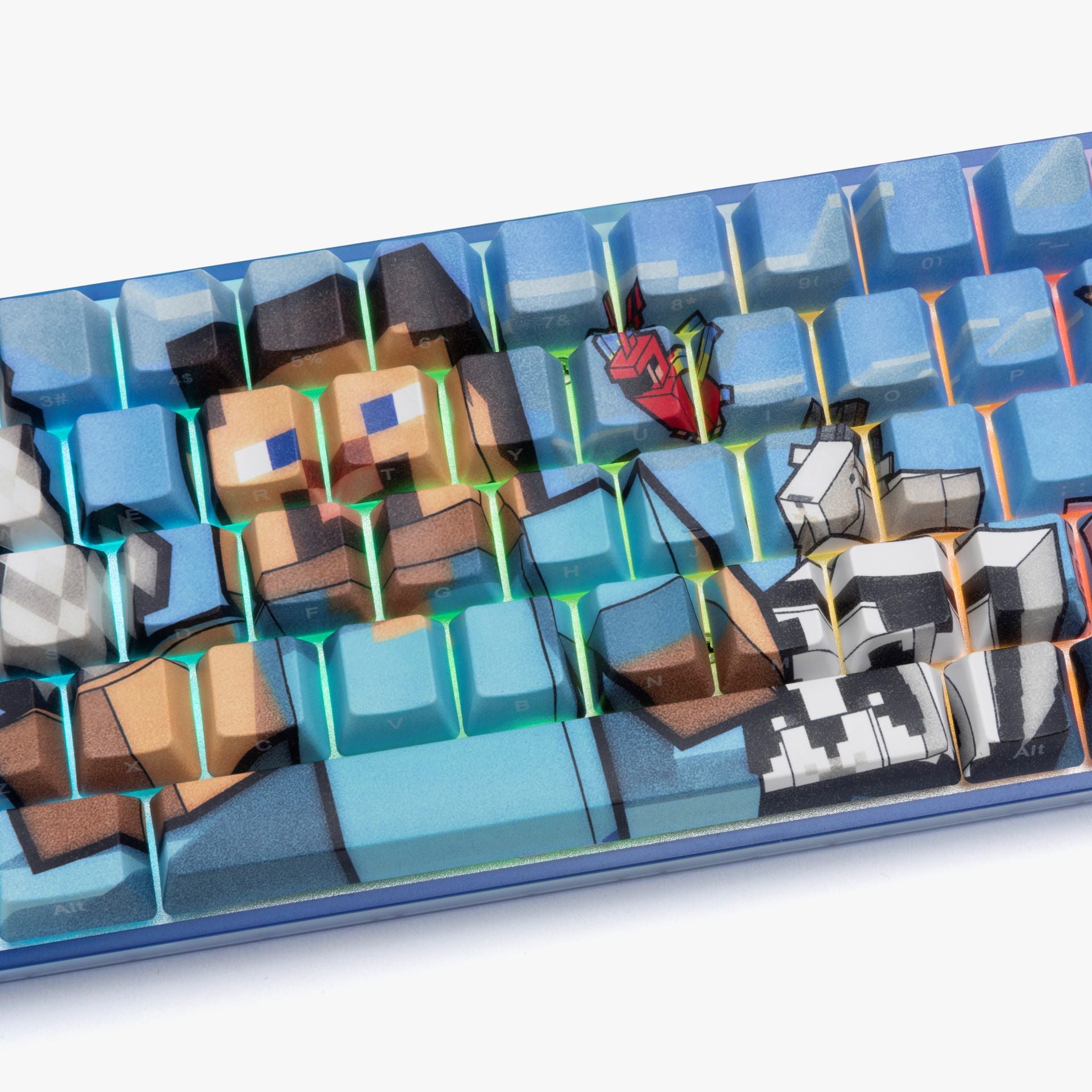 HG x Minecraft Basecamp 65 Mechanical Gaming Keyboard - Steve & Animals Theme - Perfect for Gaming, Typing & Minecraft Fans