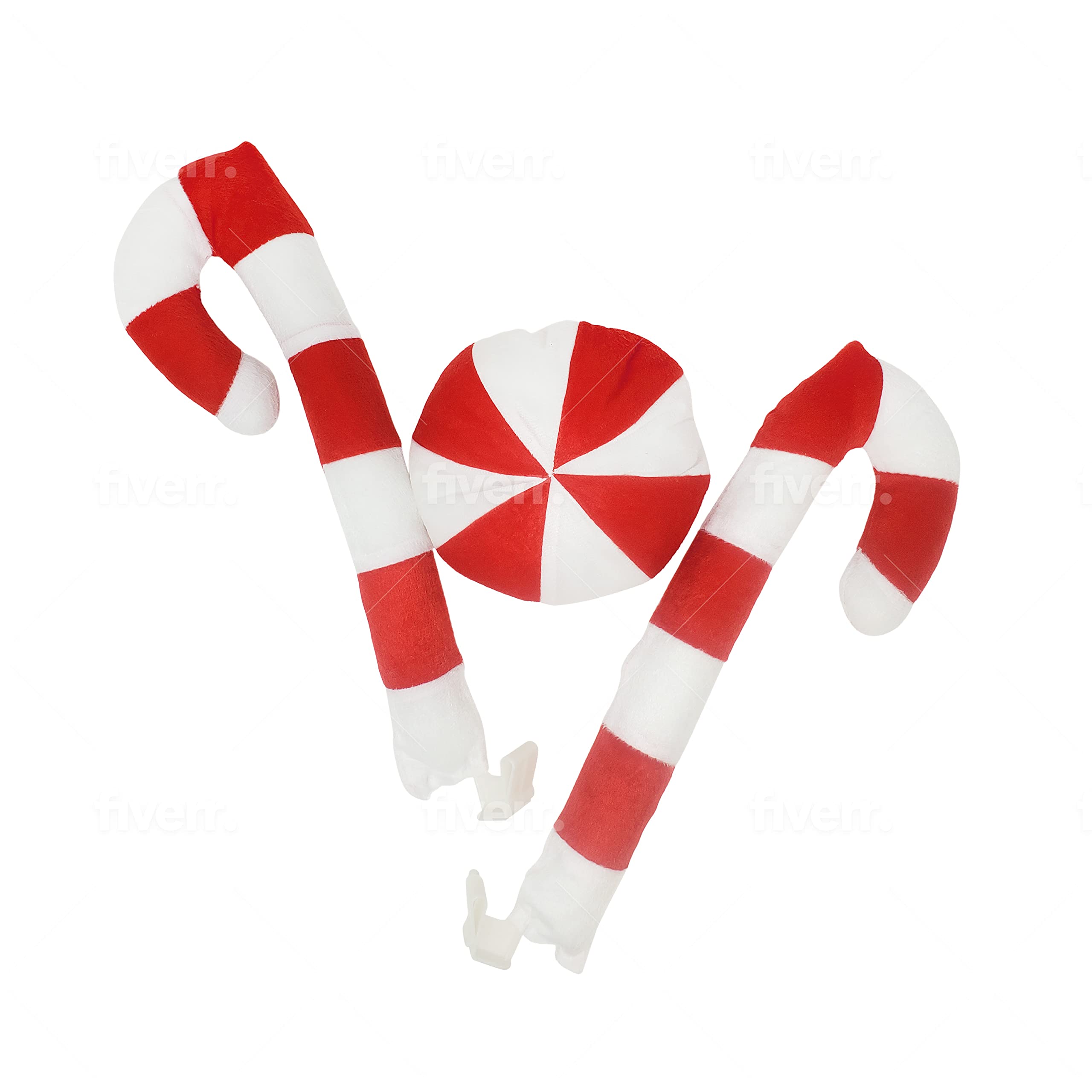 Kovot Candy Cane Car Decor Set - Festive Window & Nose Ornaments for Holiday Driving