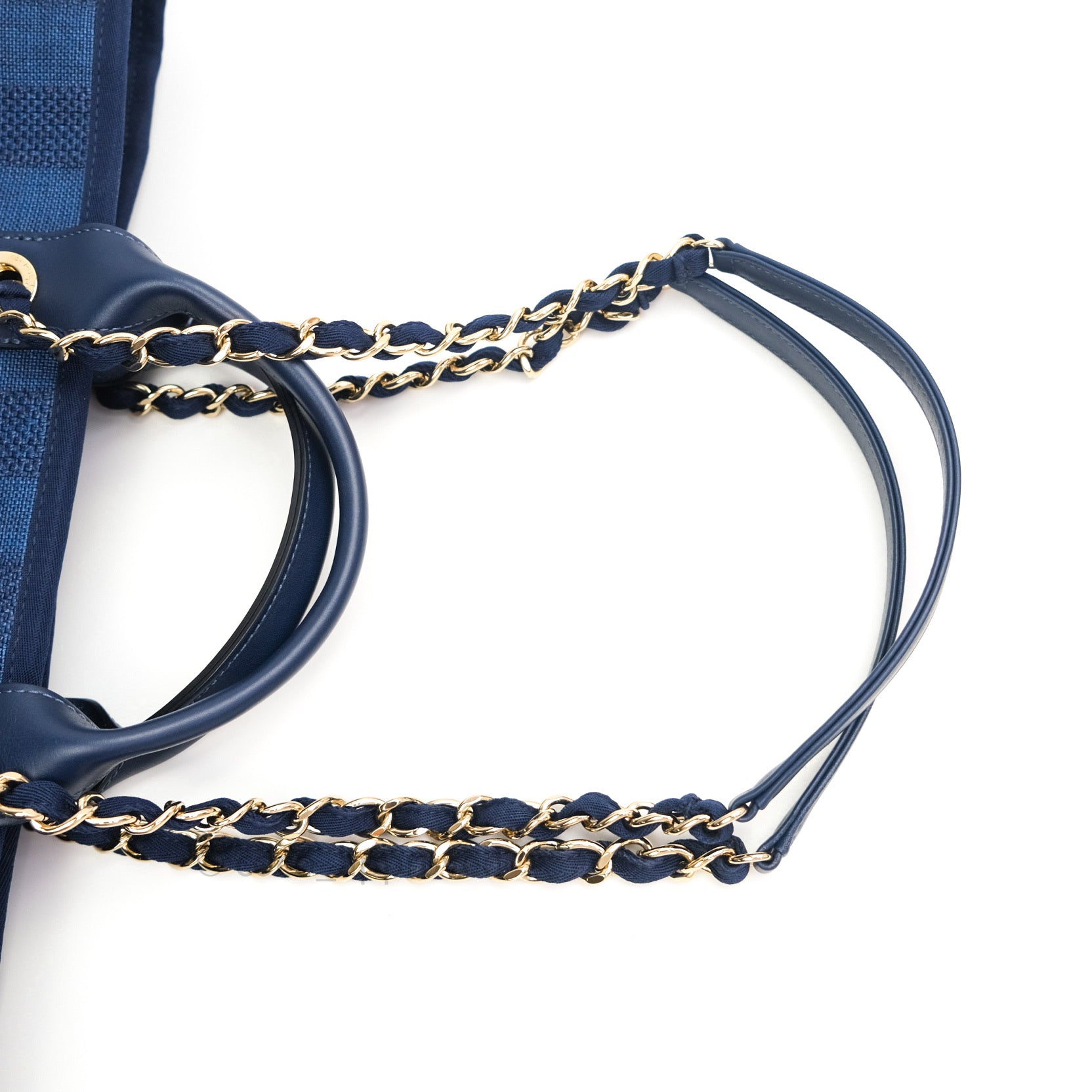 Chanel Canvas Large Deauville Tote Bag Navy Blue Striped 20S - Luxury Beach Tote for Women, Perfect for Travel, Shopping & Everyday Use