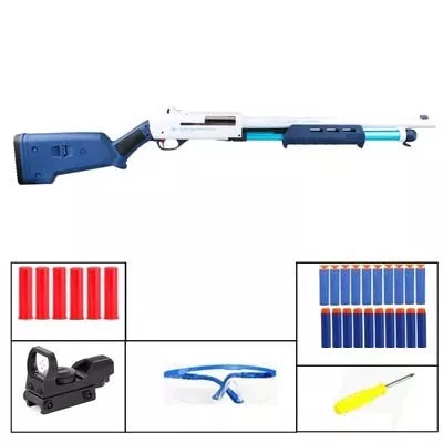 BLG M870 Shell Ejection Manual Action Foam Blaster Toy Gun - Realistic Pump Action Nerf Style Outdoor Battle Game for Kids & Adults - Perfect for Backyard Wars, Team Battles and Target Shooting Practice