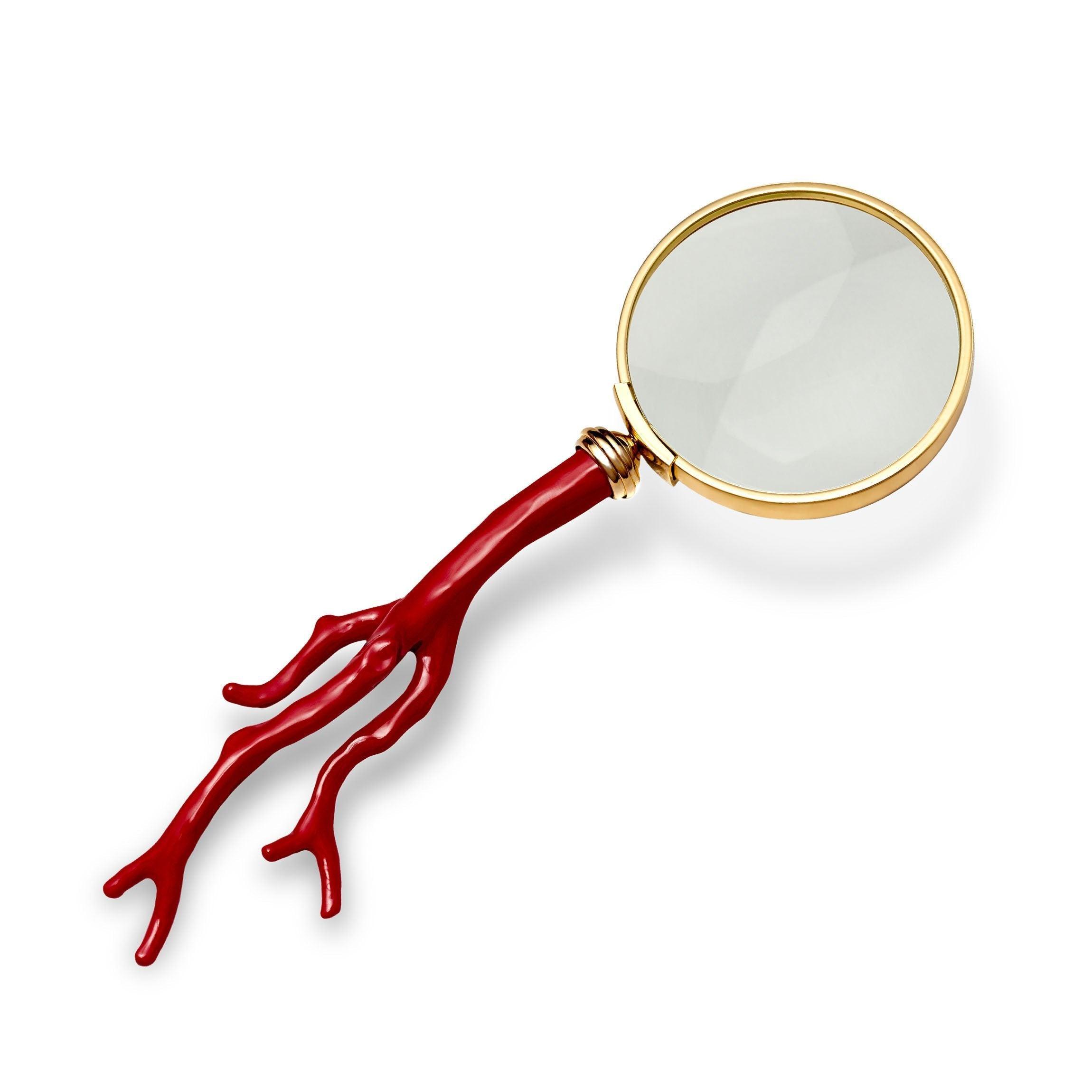 Premium Coral Magnifying Glass - 3X Magnification for Reading, Jewelry & Stamp Collecting - Perfect for Seniors, Hobbyists & Crafting