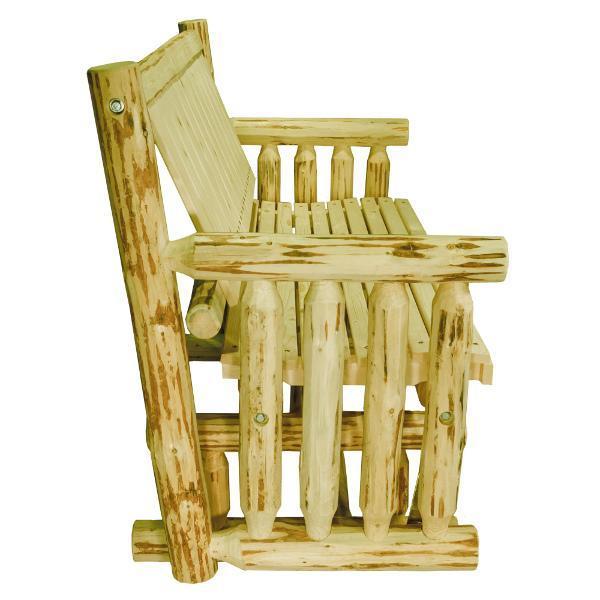 Montana Log Glider - Handcrafted Wooden Porch Swing for Outdoor Relaxation | Perfect for Decks, Gardens, and Patios