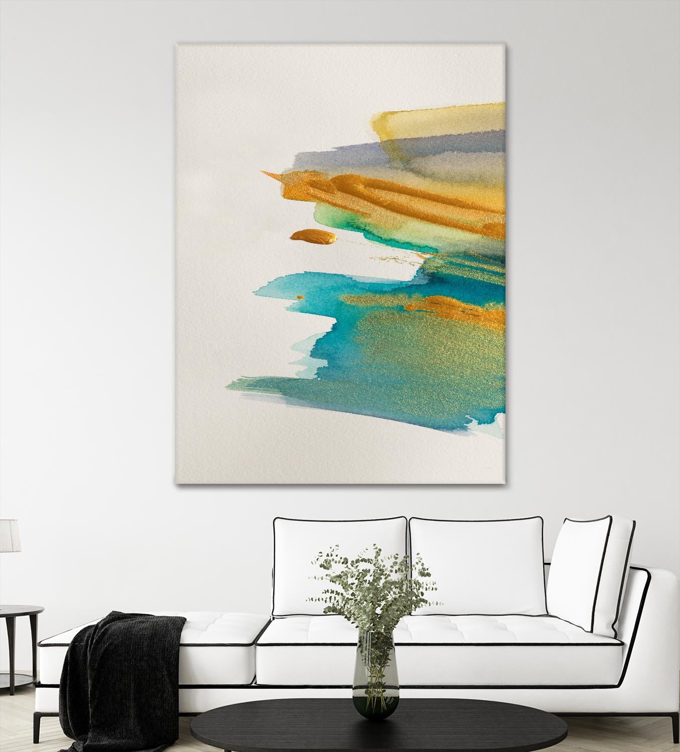 Amber Gold Vertical I - Elegant Home Decor for Living Room, Bedroom & Office | Perfect for Wall Art, Shelf Display & Gift Giving
