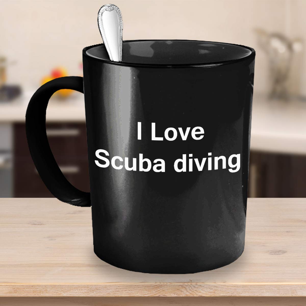 Zapbest I Love Scuba Diving Funny Coffee Mug - 11oz Black Porcelain Tea Cup for Office, Gifts & Diving Enthusiasts | Perfect for Coffee Lovers, Tea Drinkers & Scuba Diving Fans