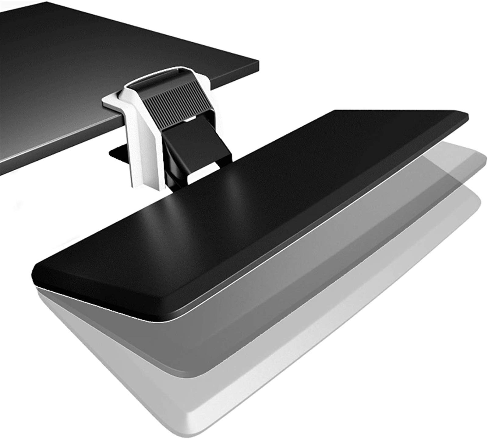 Adjustable Keyboard Drawer Under Desk - ±15° Tilt Angle Ergonomic Keyboard Tray with Mouse Platform for Comfortable Typing & Computer Work | Perfect for Home Office, Gaming Setup & Workspace Ergonomics