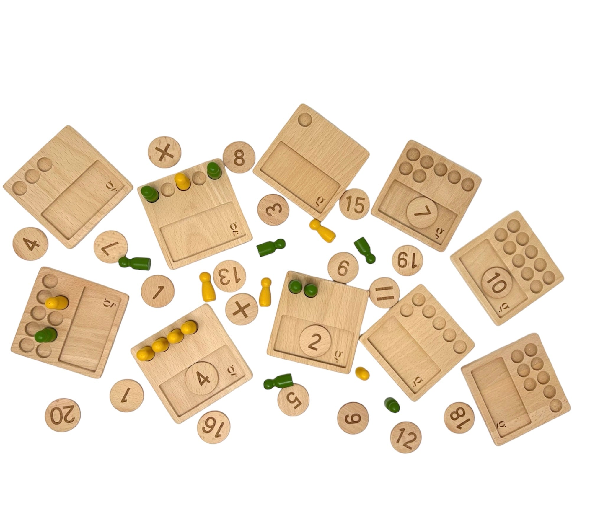 Wooden Math Counting Game for Kids - Ten Frame Math Learning Toy with Numbers Puzzle - Educational STEM Activity for Preschool & Kindergarten Classroom or Homeschool