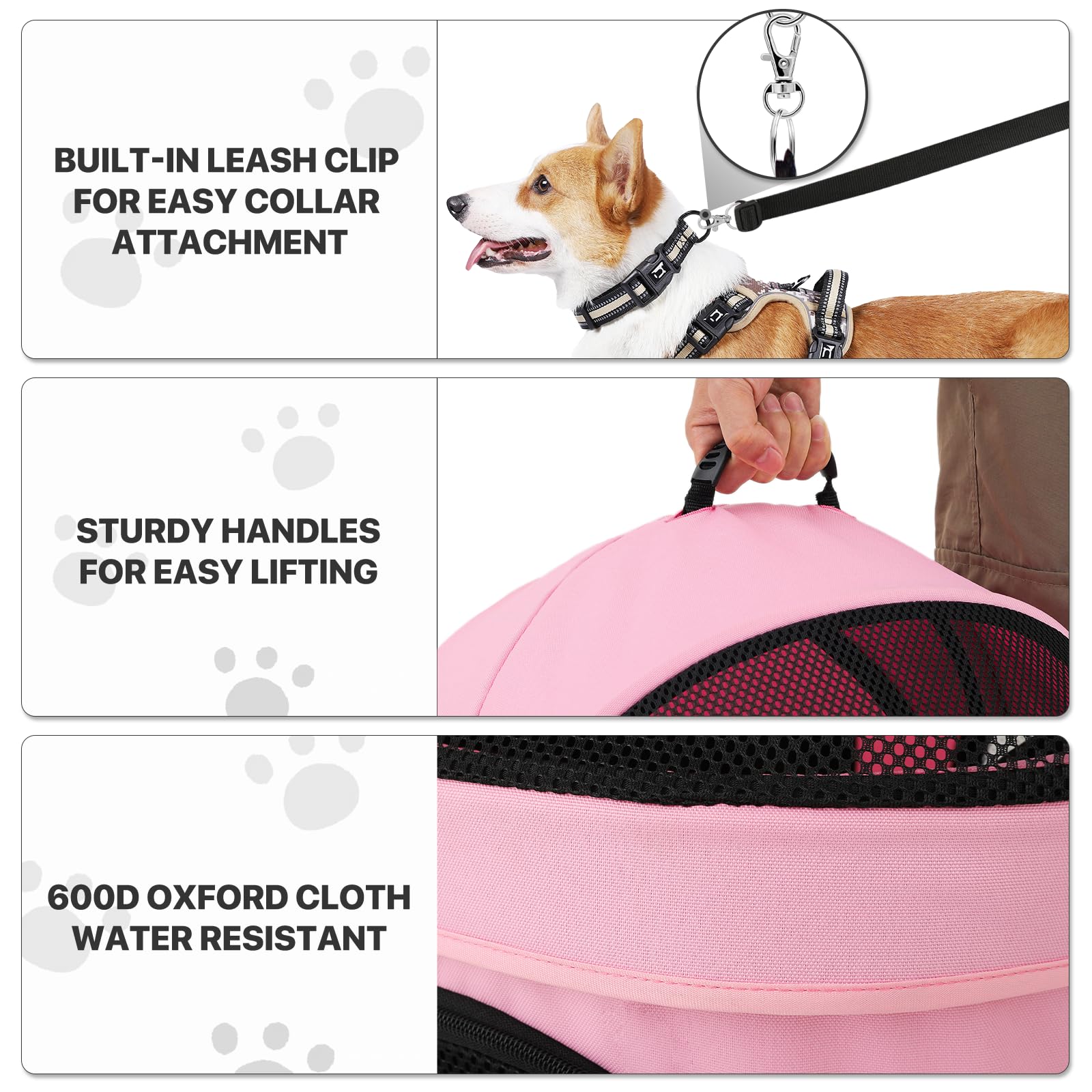 MoNiBloom 4-Wheel Folding Pet Stroller for Large Dogs up to 45lbs - 3 Entry Dog Carrier with Breathable Mesh, Travel & Jogging Stroller for Outdoor Walks, Park Visits & Vet Appointments