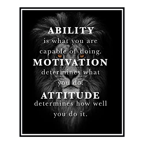 Inspirational Motivational Wall Art Posters for Office & Business - Animal Themed Wall Decor for Workspace & Home