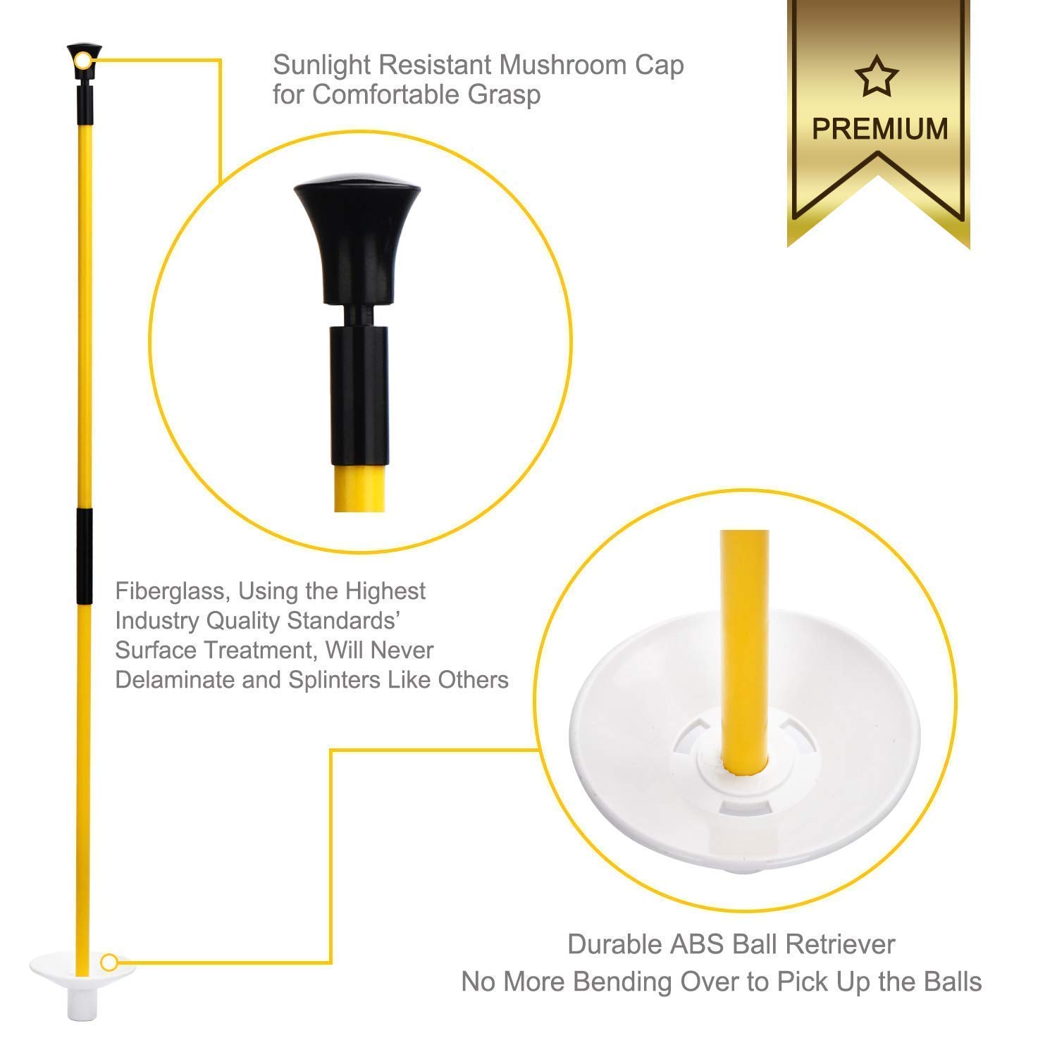 KINGTOP 4-Pack Mini Golf Flagsticks - 3 Feet Fiberglass Putting Green Flags with 2-Section Portable Design for Yard Practice | Perfect Golf Hole Cup Set (6 Inch) - Great Gift Idea for Golf Enthusiasts | Ideal for Backyard Training, Indoor Putting Greens & Outdoor Golf Games