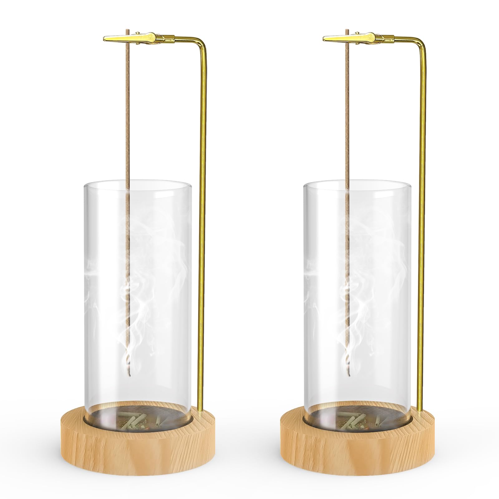 2 Pack Wooden Incense Holder - Mess-Free Incense Burner for Meditation, Yoga & Relaxation | Anti-Ash Flying Design | Home Decor & Aromatherapy Accessories (Round, Natural Wood Color) - Perfect for Zen Spaces, Bedrooms & Spiritual Practices