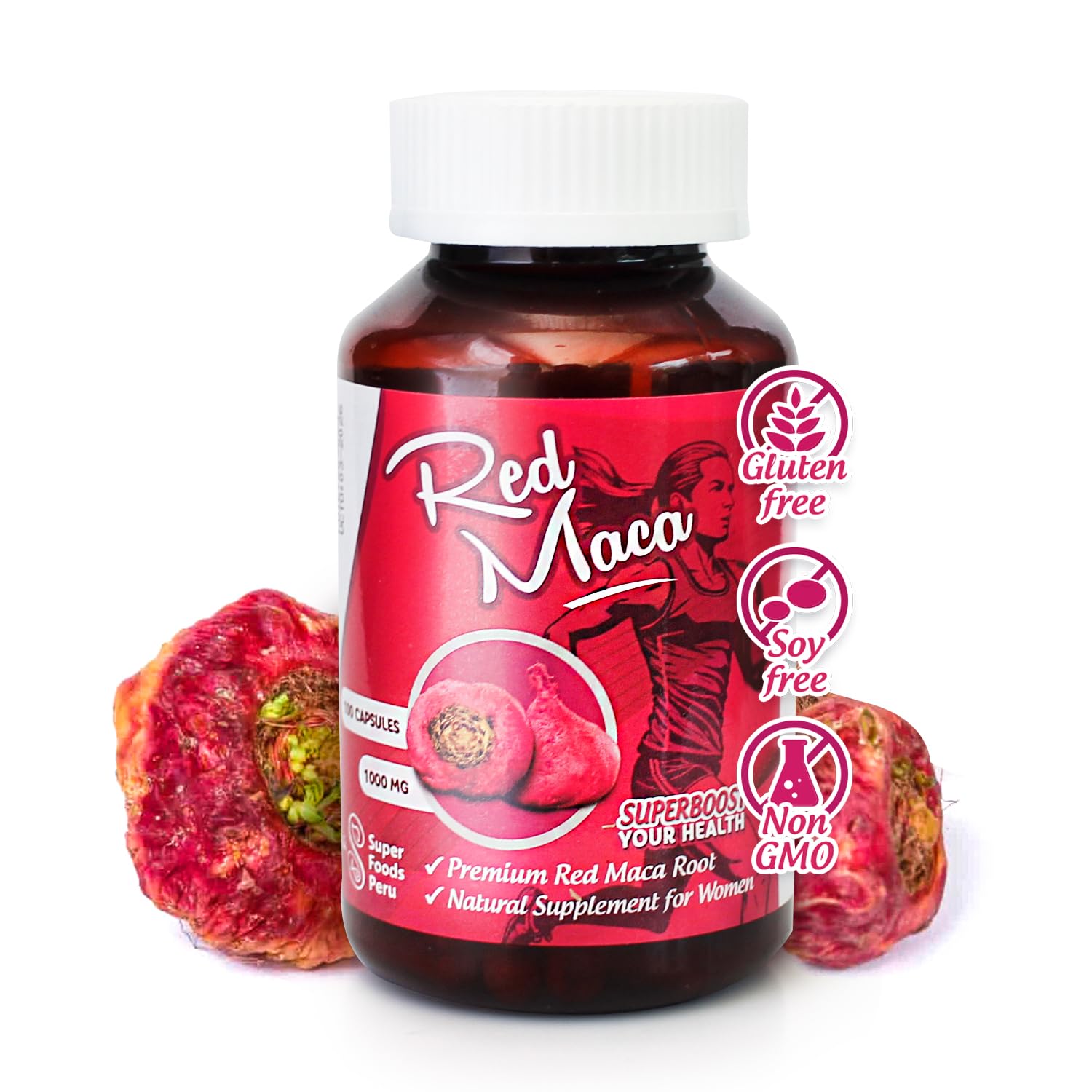 Premium Organic Red Maca Root Extract Capsules 3000mg | 100% Natural Female Hormone Balance Supplement | Energy Booster & Vitality Support for Women | 100 Vegan Capsules | Perfect for Menopause Relief, Fertility Support & Daily Wellness Routine