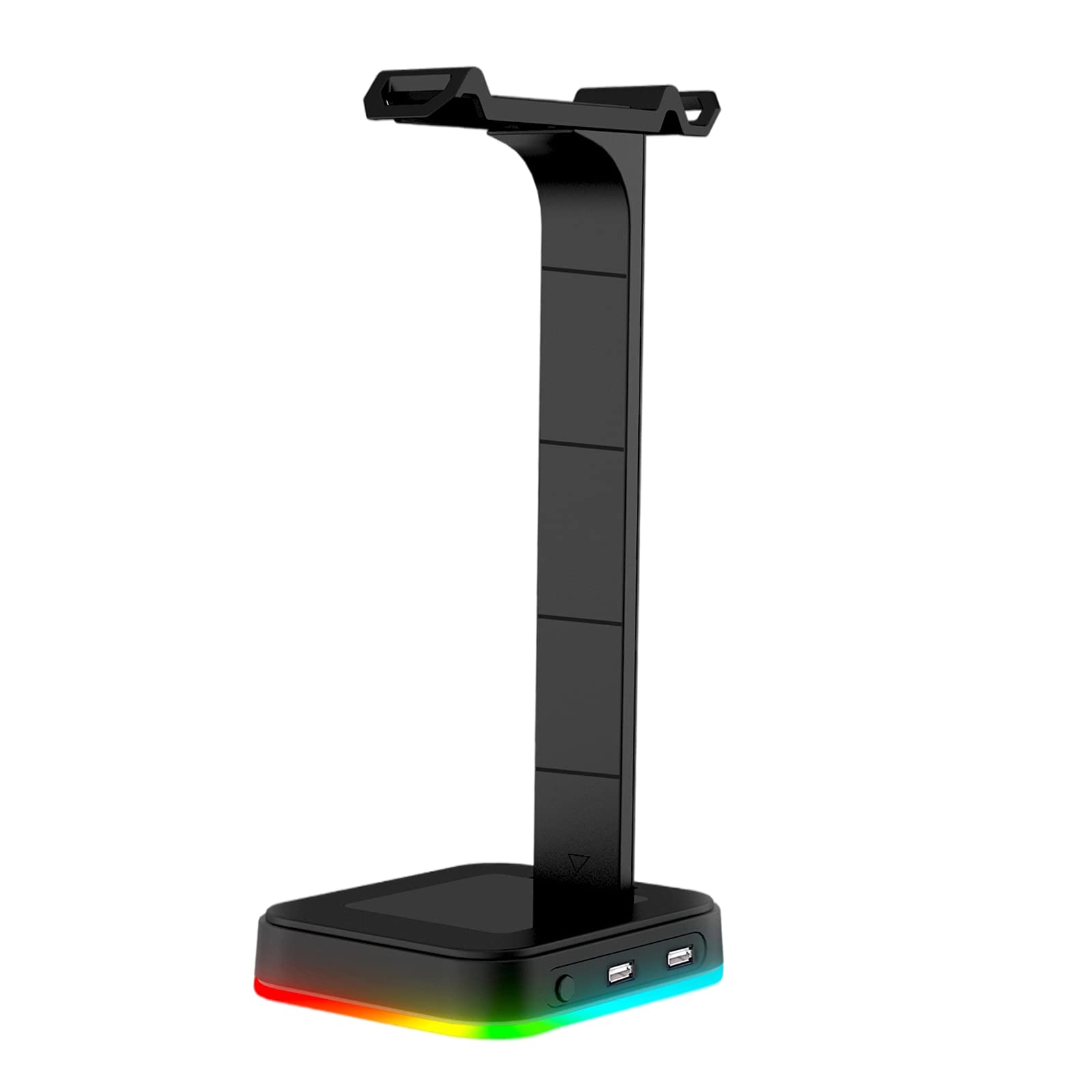 MagiDeal Premium RGB Gaming Headphone Stand - Dual Headset Hanger Holder with USB Ports, Headphone Display Rack for PC Gamers - Perfect Gaming Desk Accessory & Gift for Gamers (Ideal for Streaming Setup & Gaming Room Decor)