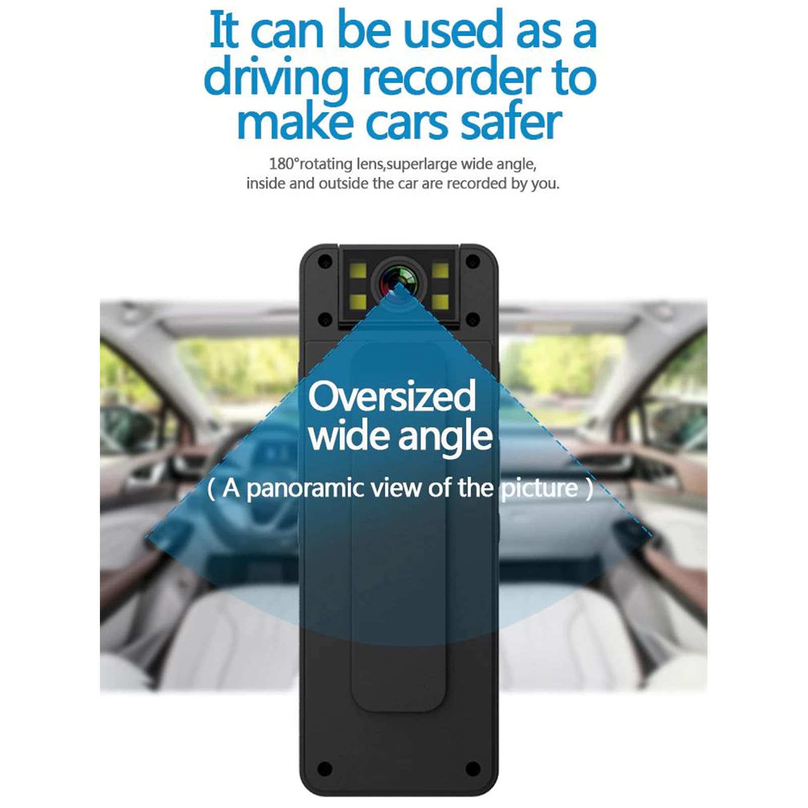 1080P Police Body Camera with Audio & 180° Rotatable Lens - Wearable Security Camera with Back Clip for Delivery, Riding & Indoor Surveillance | Perfect for Law Enforcement, Security Guards & Outdoor Activities