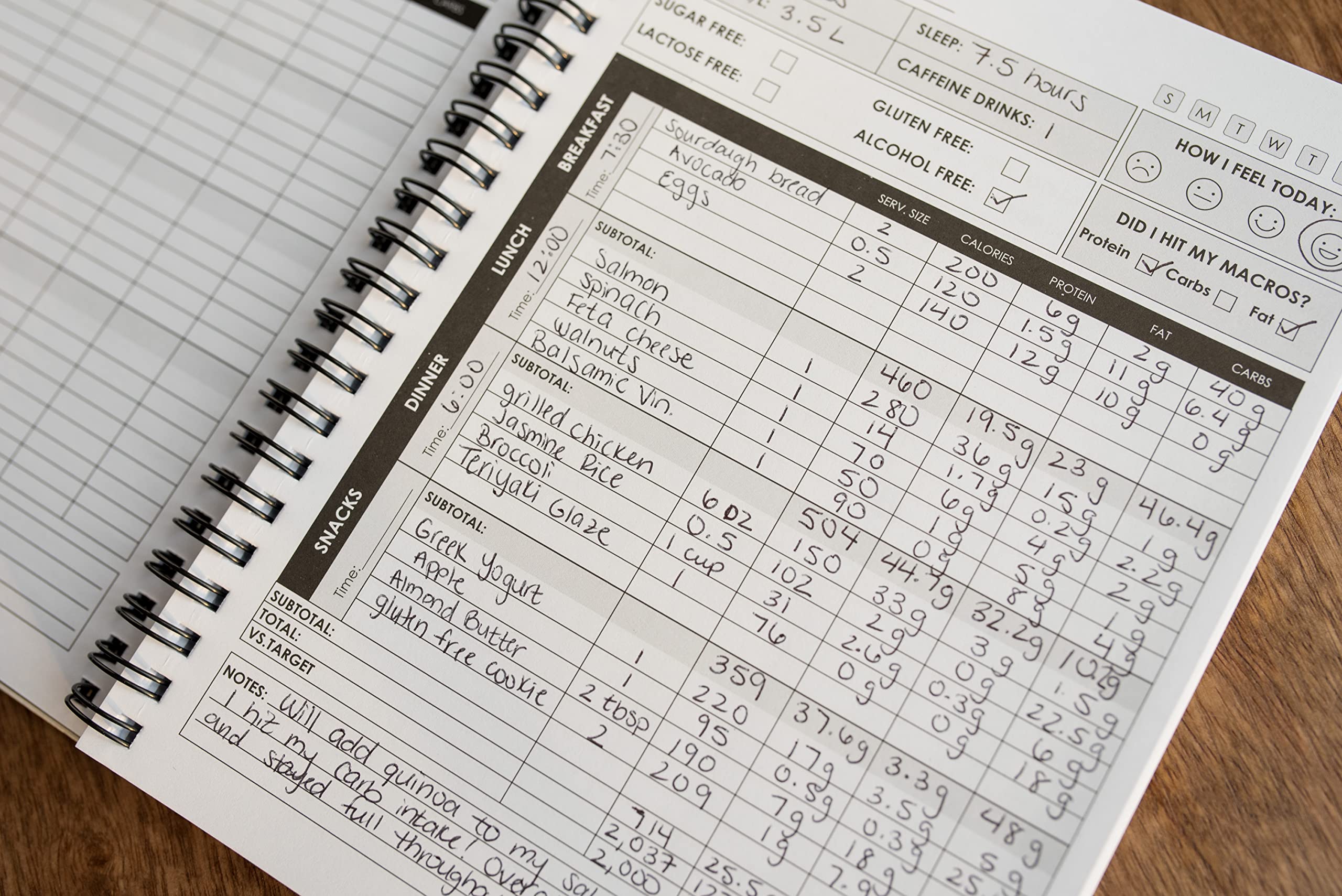 Best Food Journal for Weight Loss & Nutrition Tracking - 8x6 Inch Macro Tracker & Food Diary | Perfect for Meal Planning, Fitness Goals & Healthy Lifestyle
