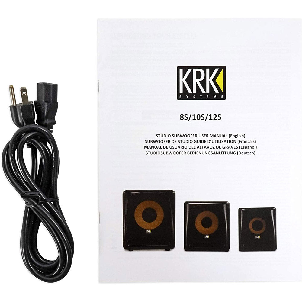 KRK 12S2 V2 12 Inch 220 Watt Powered Studio Subwoofer - Professional Bass Speaker for Home & Studio Recording, DJ Setup, Music Production - Perfect for Small to Medium Rooms