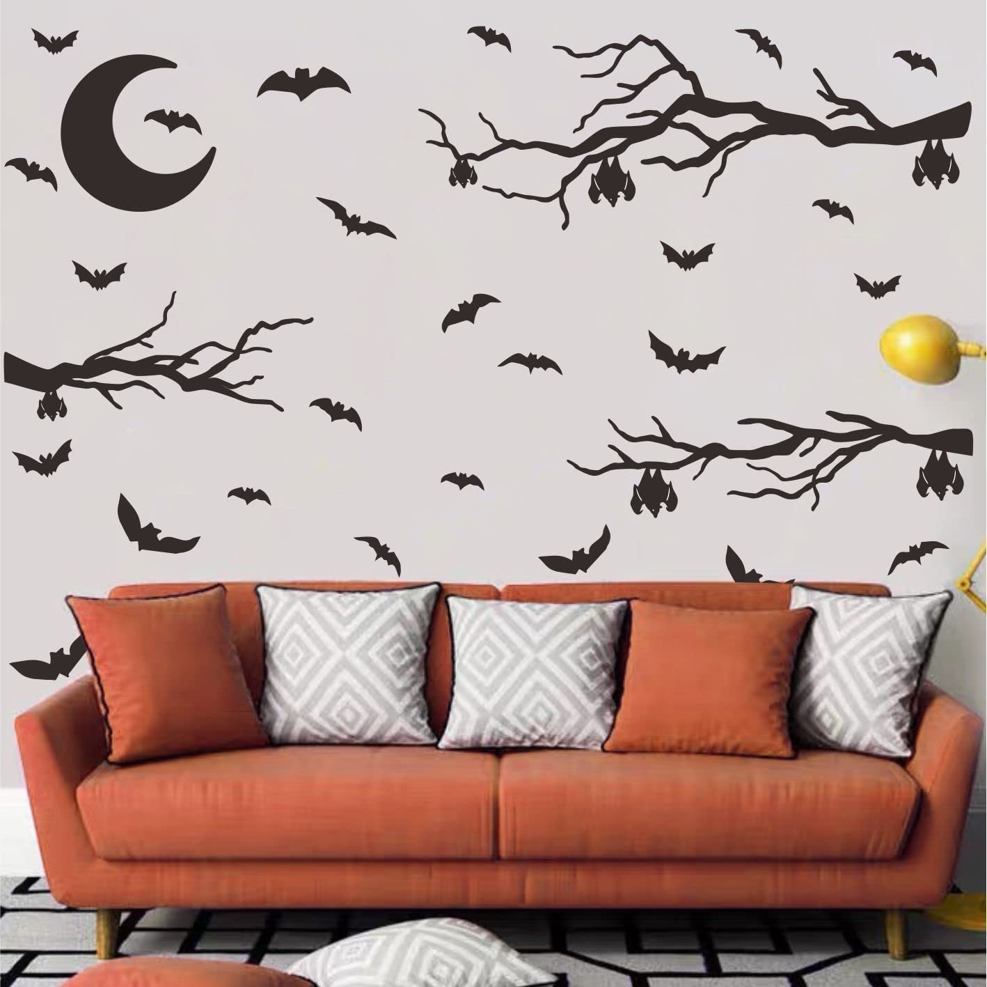 Halloween Bat Wall Decals - Spooky Window & Wall Decor for Halloween Party, Home Decoration - Perfect for Indoor & Outdoor Halloween Decorations