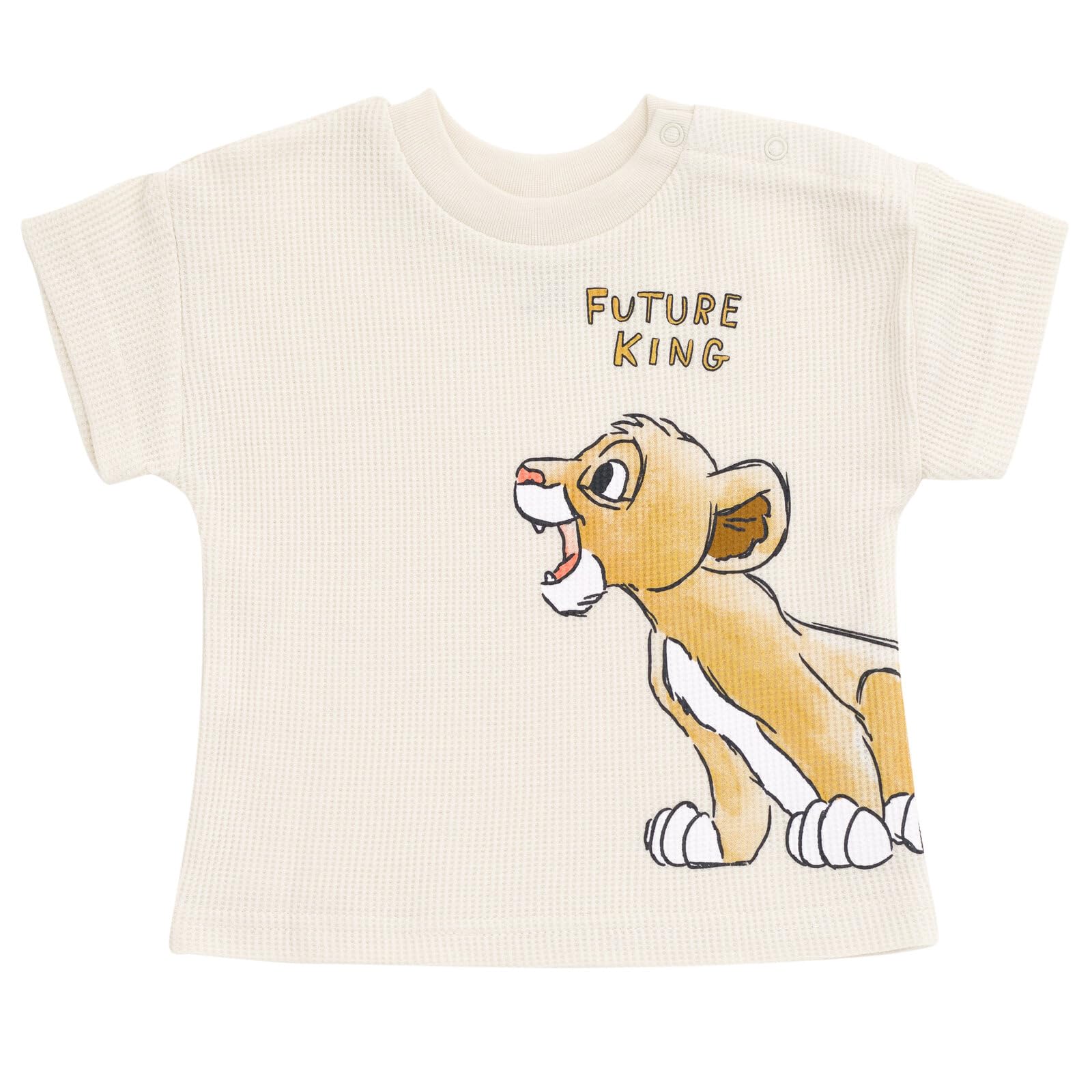 Disney Waffle Knit T-Shirt and Shorts Outfit Set for Newborn to Toddler (0-3 Months - 5T) | Soft Cotton Baby Clothes | Perfect for Playtime, Daycare & Family Photos