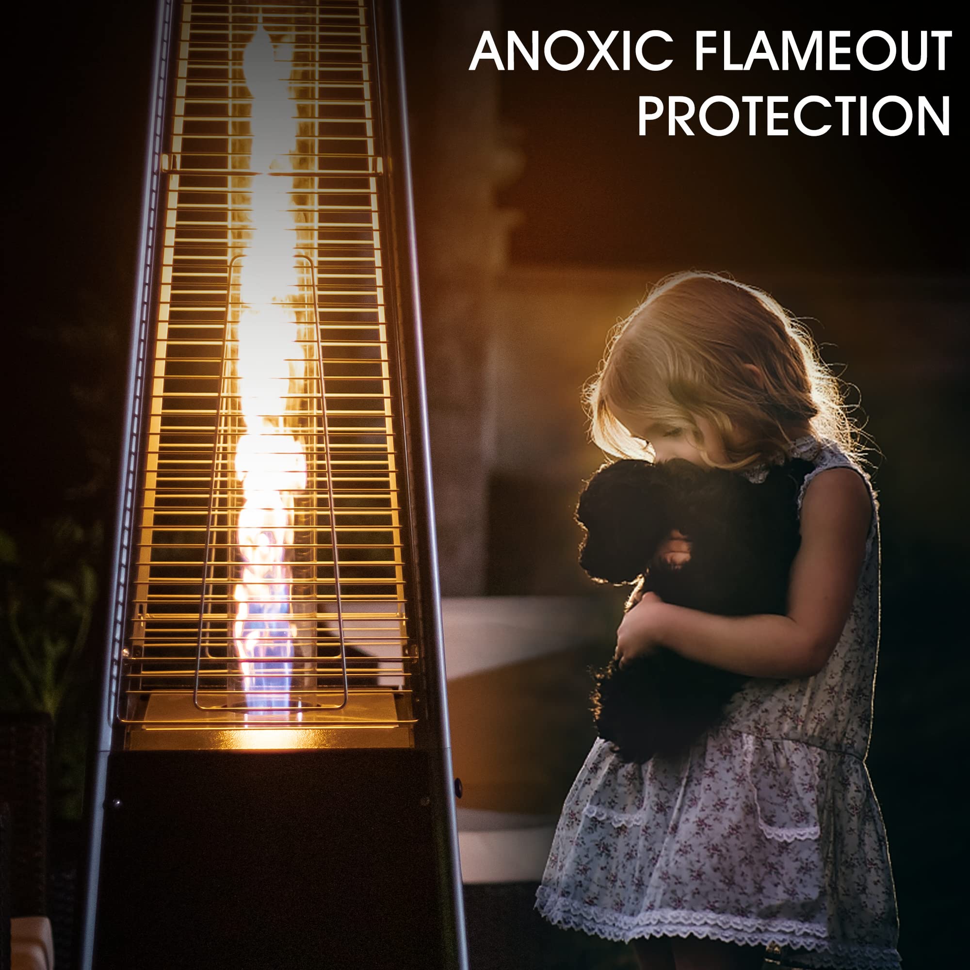 LEGACY HEATING 40,000 BTU Outdoor Propane Patio Heater with Reflector Shield & Wheels - Commercial & Residential Use for Garden, Porch, Deck, Party | Perfect for Outdoor Dining, Backyard Gatherings & Cold Weather Comfort