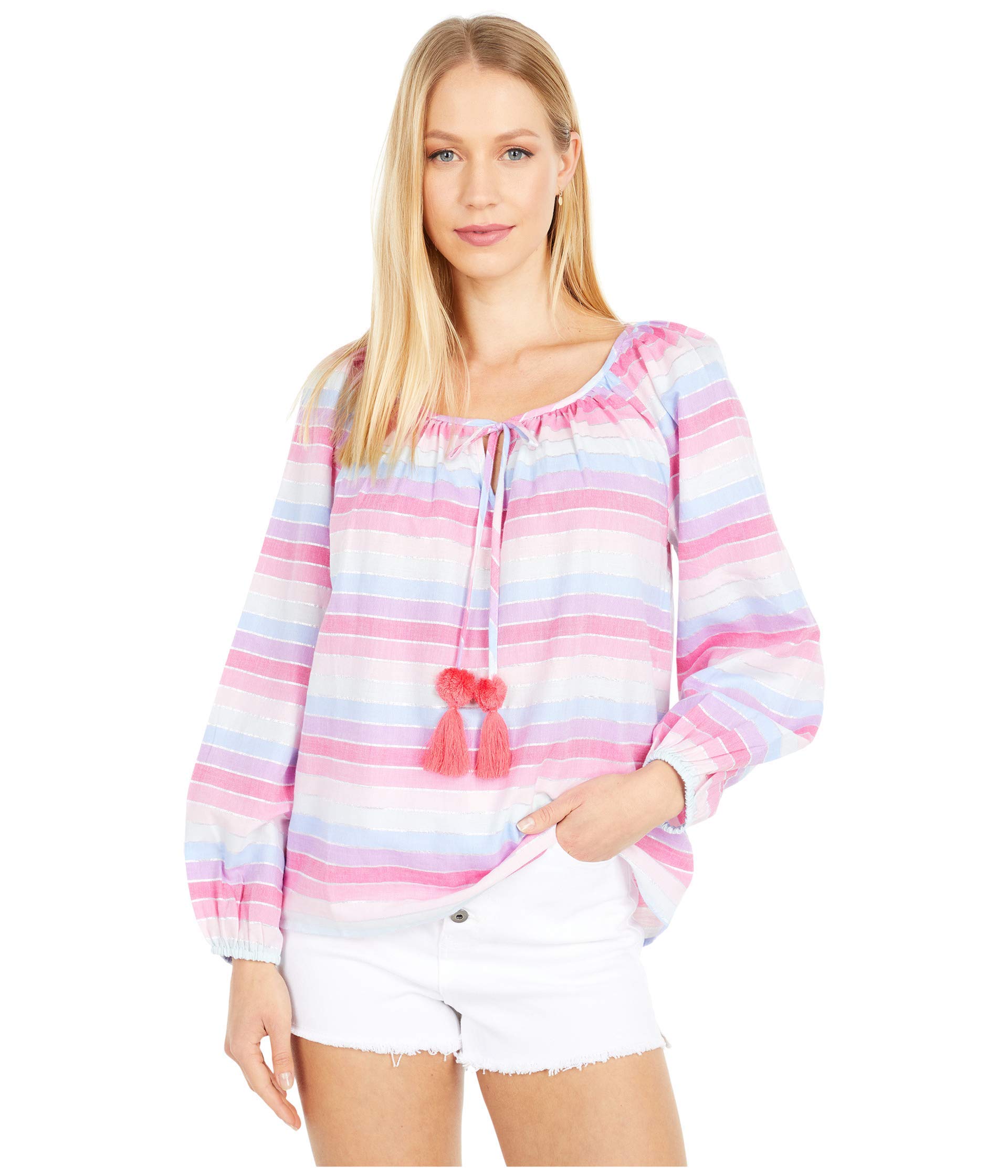 J.Crew Rainbow Metallic Stripe Jack Top for Casual Wear
