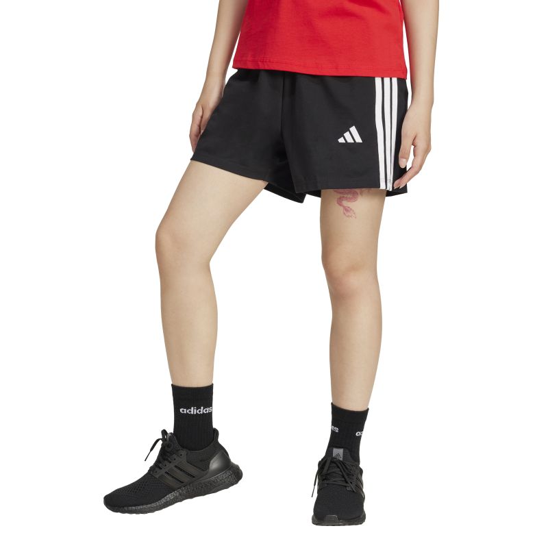 Adidas Women's Essentials 3-Stripes Woven Athletic Shorts - Comfortable Workout & Lounge Shorts for Running, Yoga, and Casual Wear