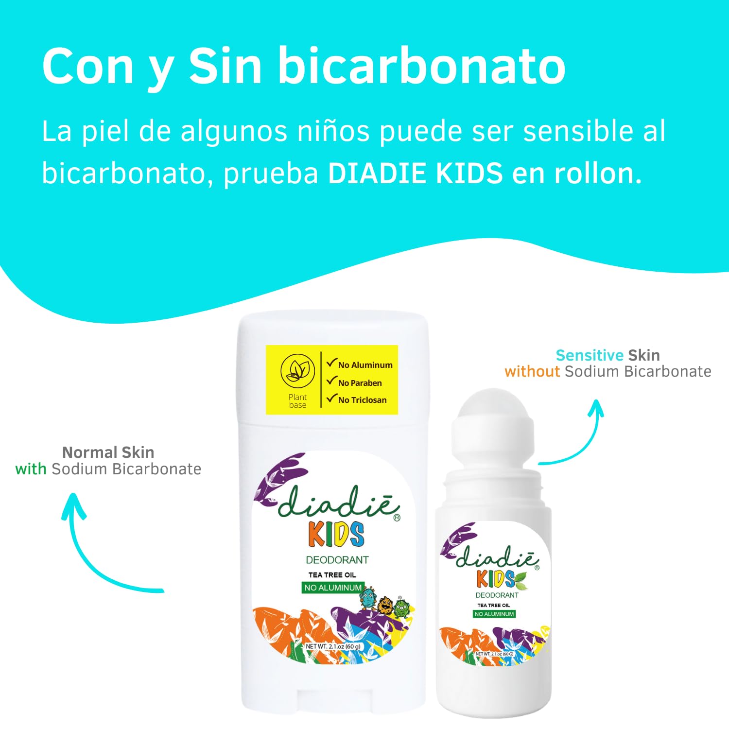 Natural Deodorant for Kids & Teens - Aluminum-Free, Paraben-Free, Stink-Free Protection - 2 Pack (4.2 oz Bar & Roll-On) - Safe for Boys & Girls - Perfect for School, Sports & Daily Activities