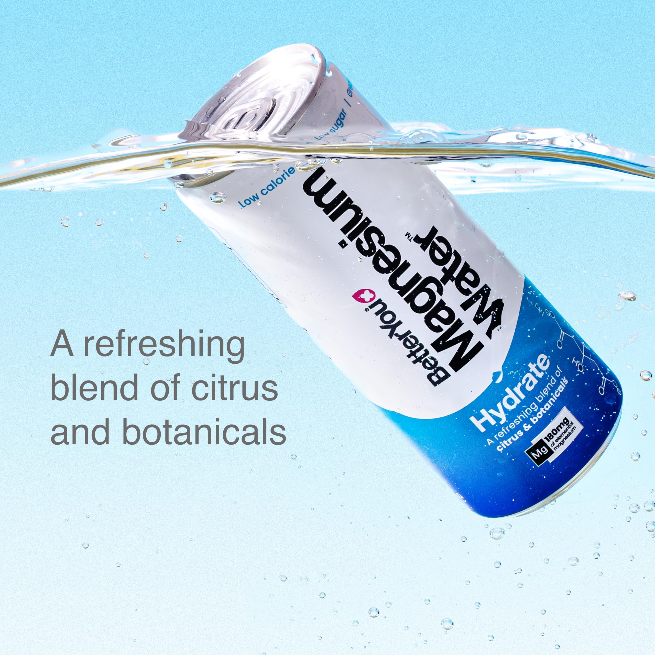 BetterYou Magnesium Water Hydrate - 12 Pack of 250ml Bottles | Natural Electrolyte Drink for Hydration & Muscle Recovery | Perfect for Post-Workout, Travel & Active Lifestyle