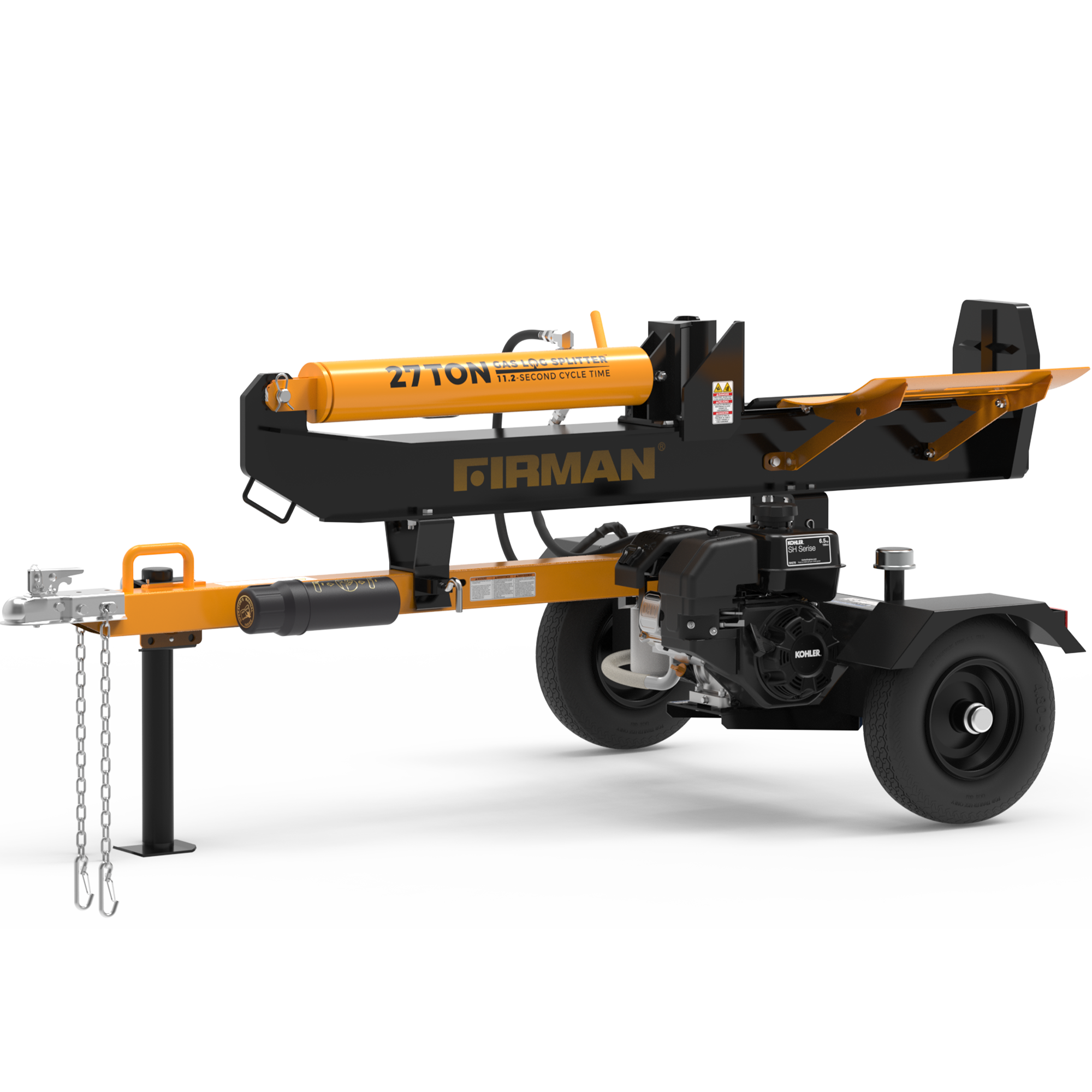27 Ton Hydraulic Log Splitter for Firewood - Heavy Duty Wood Splitter for Home Heating, Camping & Outdoor Fire Pits