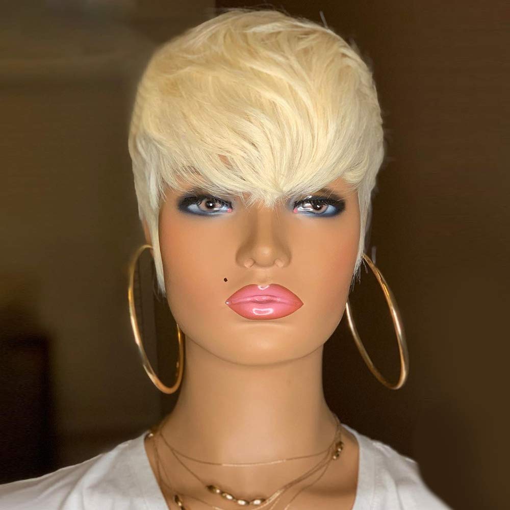 Synthetic Short Wigs with Bangs for Women - Natural Looking Short Haircuts for Black & White Women (BK1026) | Perfect for Cosplay, Daily Wear & Fashion Styling