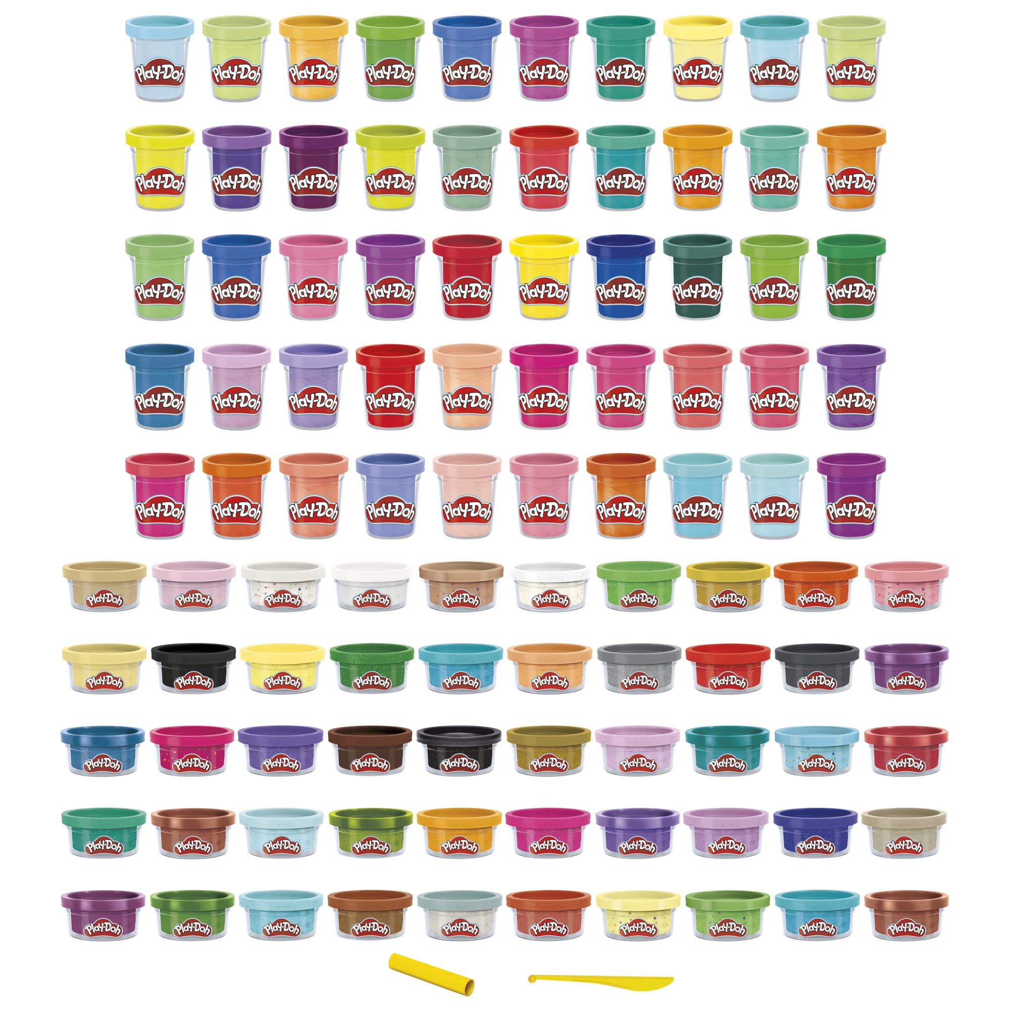 Play-Doh Wow 100 Bulk Modeling Compound Variety Pack - 100 Cans with Sparkle, Super Shimmer, Metallic & Confetti Colors | Creative Arts & Crafts for Kids, Preschool Learning Toys, Back to School Supplies | Perfect for Classroom Activities, Birthday Gifts & Sensory Play (Ages 3+)