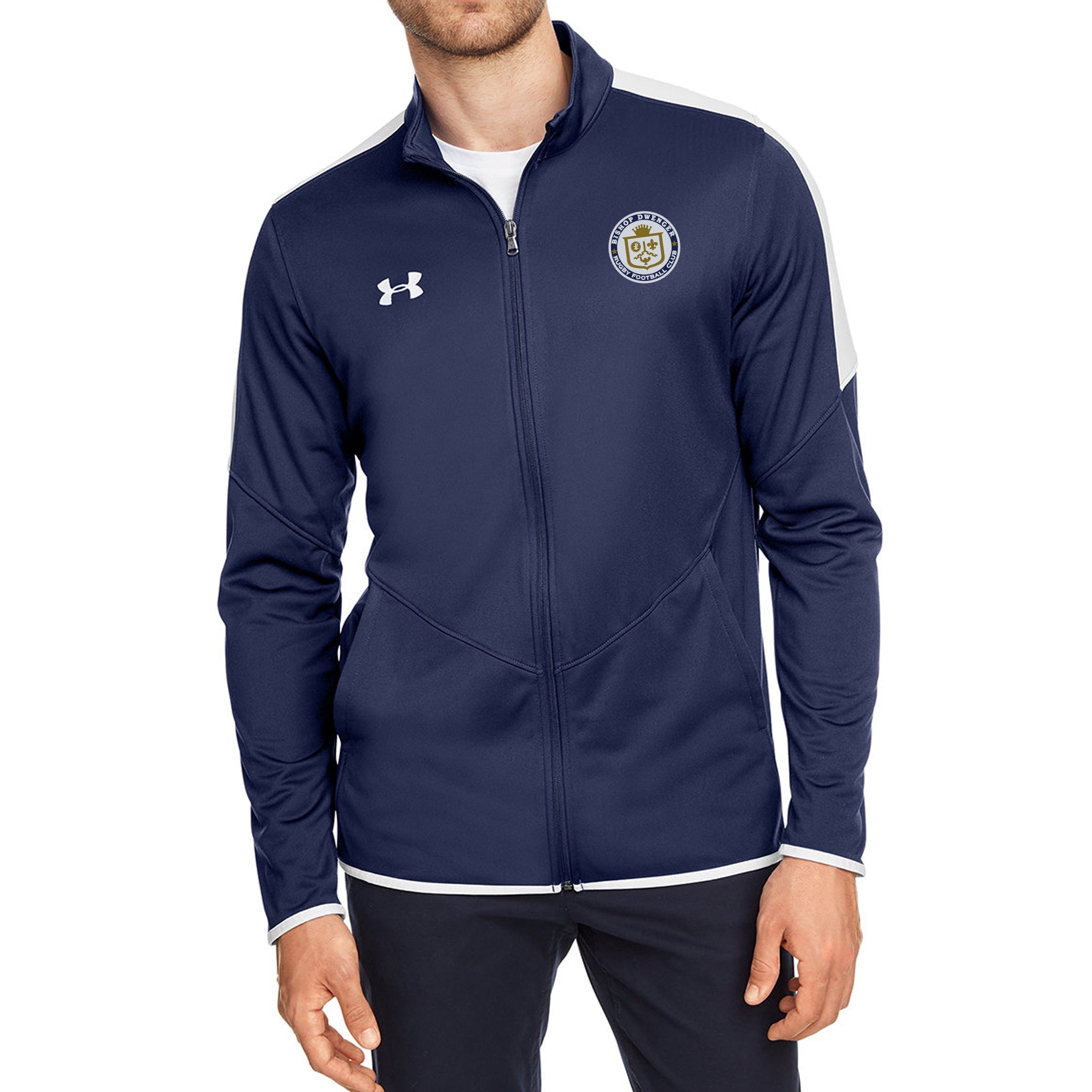 Bishop Dwenger RFC UA Rival Knit Jacket - Men's Lightweight Pullover for Football Training & Casual Wear