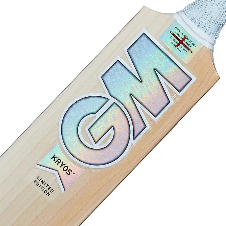 GM Senior Cricket Bat Kryos DXM Signature - Premium English Willow Cricket Bat for Professional Players - Perfect for Matches, Training & Competitive Play