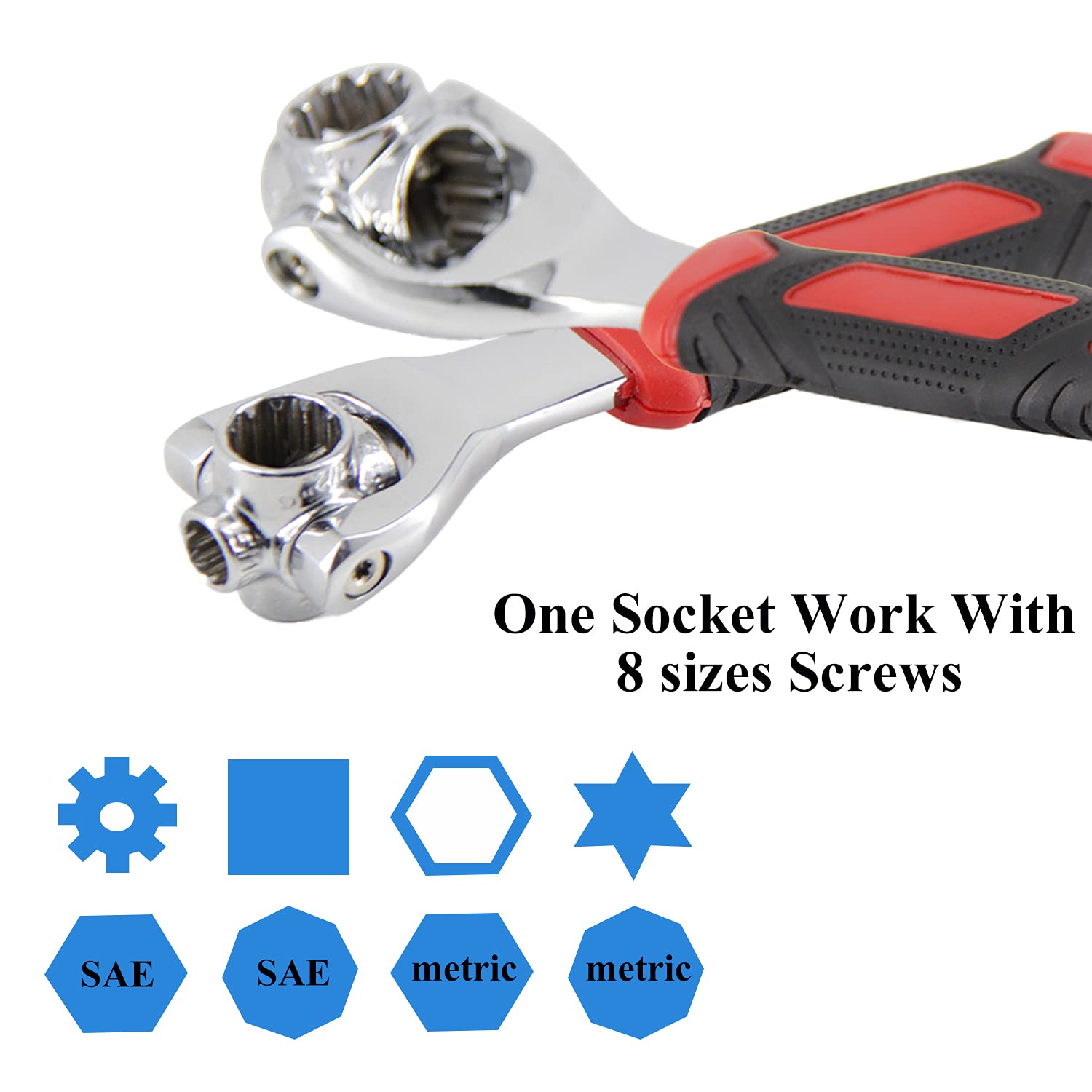 48-in-1 Universal Socket Wrench Set - Chrome Vanadium Steel Multi-Tool with 360° Rotating Head - Perfect for Home, Garage & Auto Repairs - DIY Handyman Essential for Plumbing, Furniture Assembly & Vehicle Maintenance