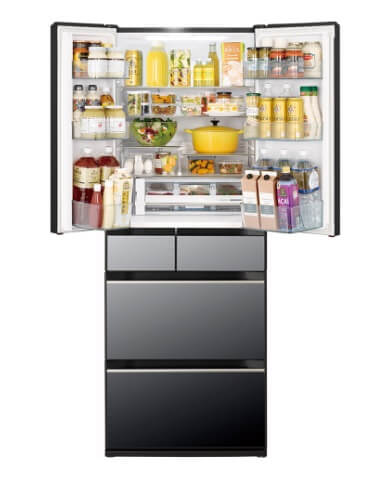 Hitachi R HW620RS X/XK/XW 416L Multi-Door Refrigerator - Large Capacity French Door Fridge for Kitchen, Home, Office & Restaurant Use