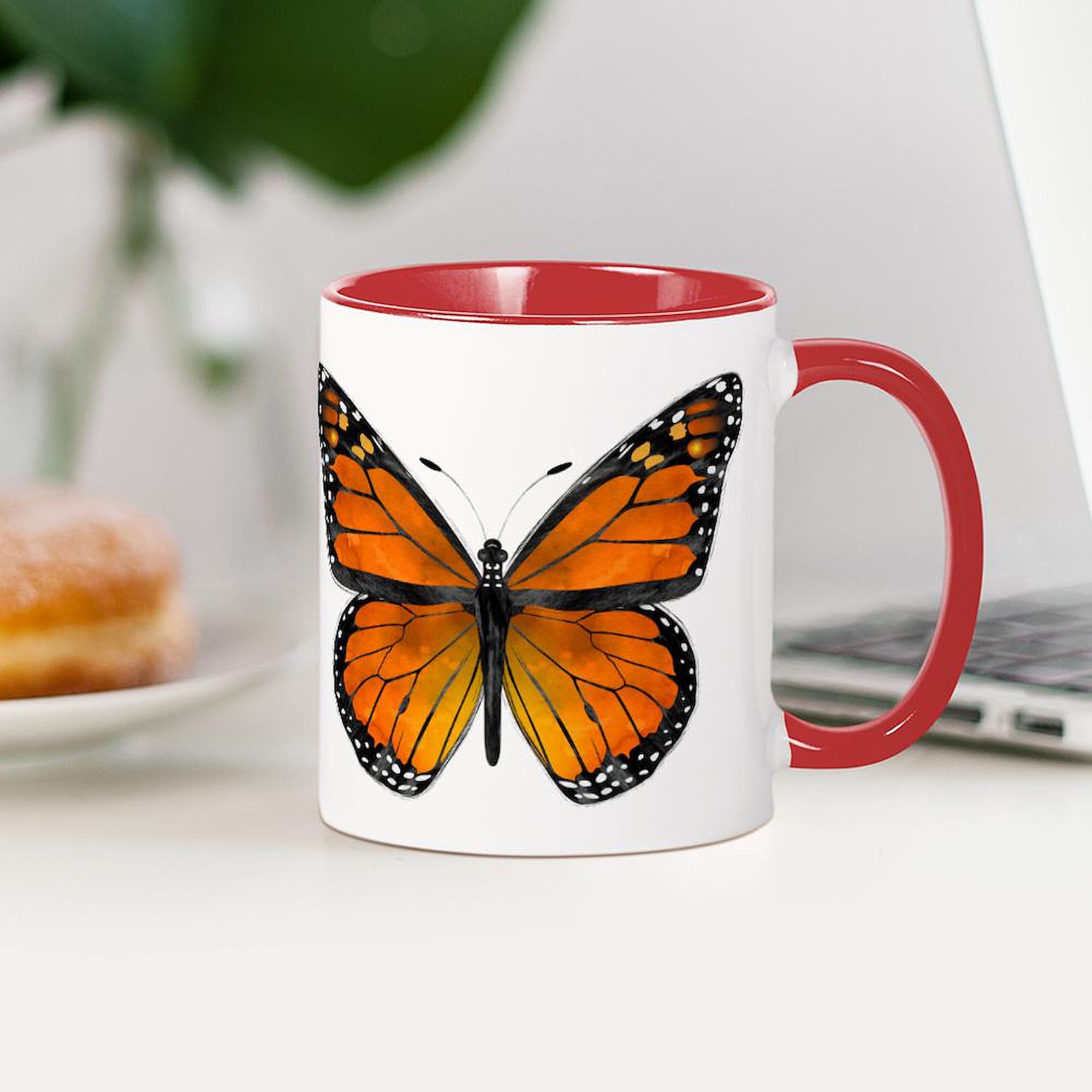 Monarch Butterfly Ceramic Coffee Mug 11 oz (325 ml) - Perfect for Tea, Hot Cocoa & Office Use - CafePress