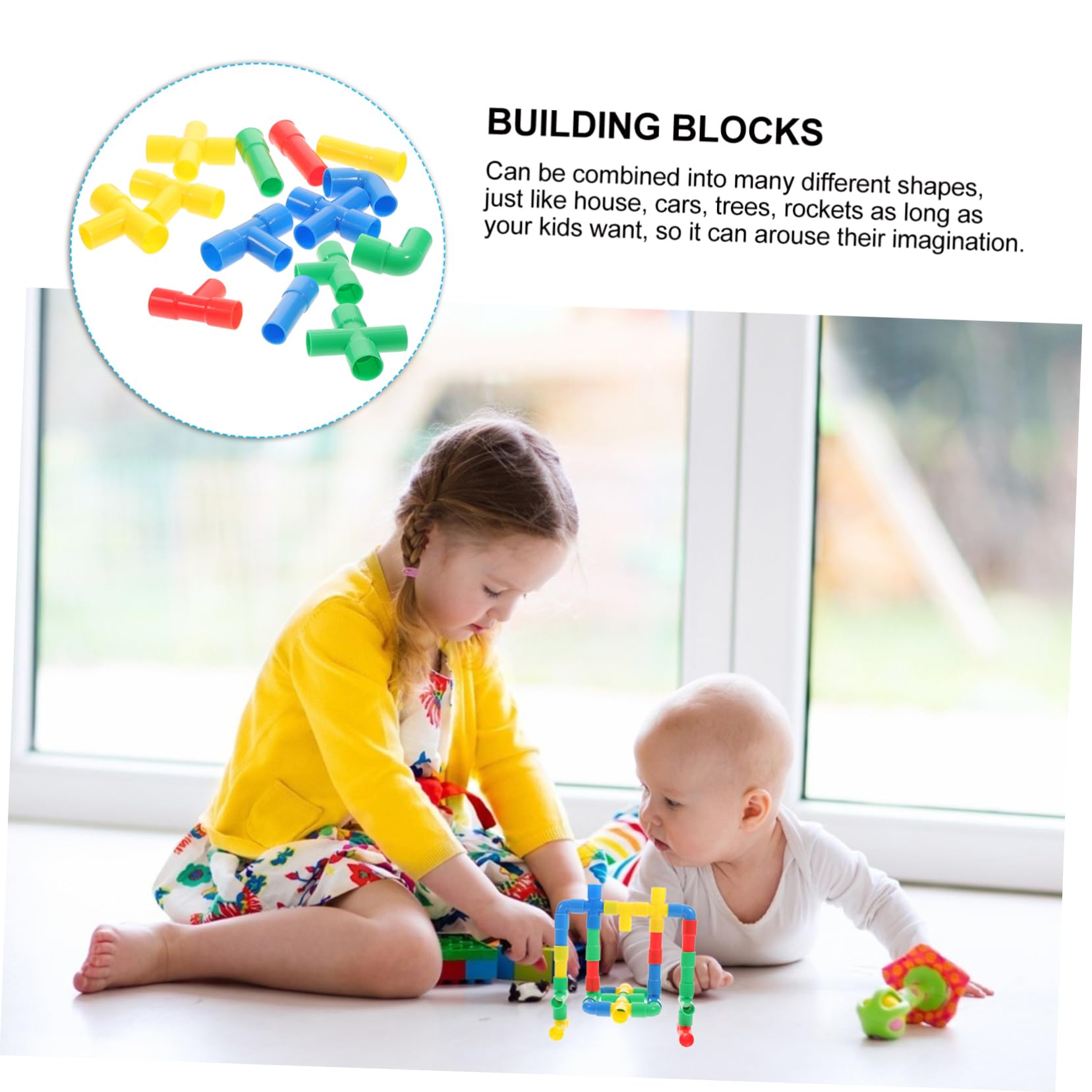 HONMEET Kids Construction Pipe Toy Set - 100 Pcs Sensory Tube Building Toys for Toddlers, STEM Learning & Water Play - Perfect for Preschool Classroom, Birthday Gifts & Indoor/Outdoor Playtime