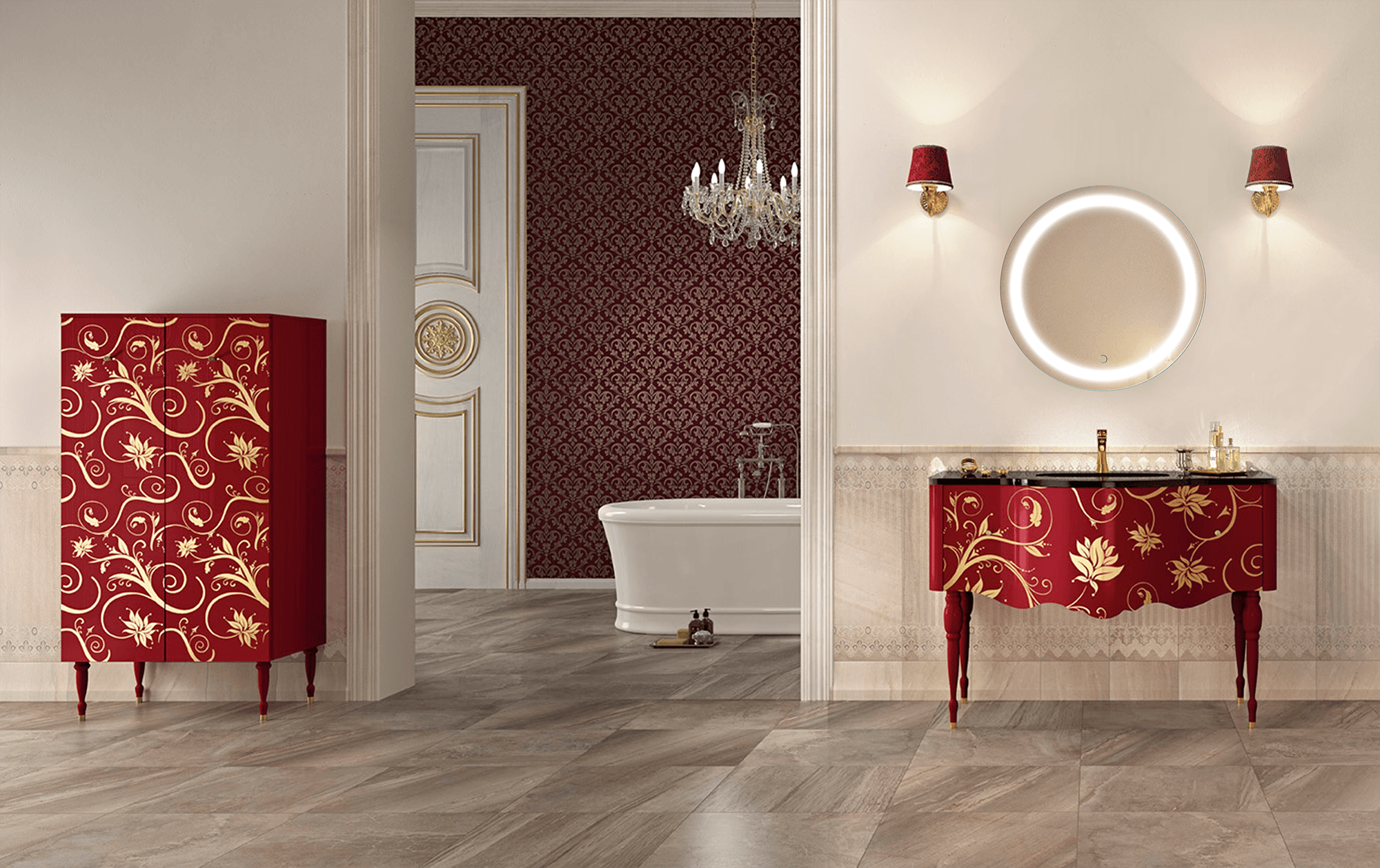 Krugg Icon Round 24x24 Inch LED Bathroom Mirror with Adjustable Dimmer & Anti-Fog Defogger - Perfect for Modern Vanity, Spa-Like Bathroom & Makeup Lighting