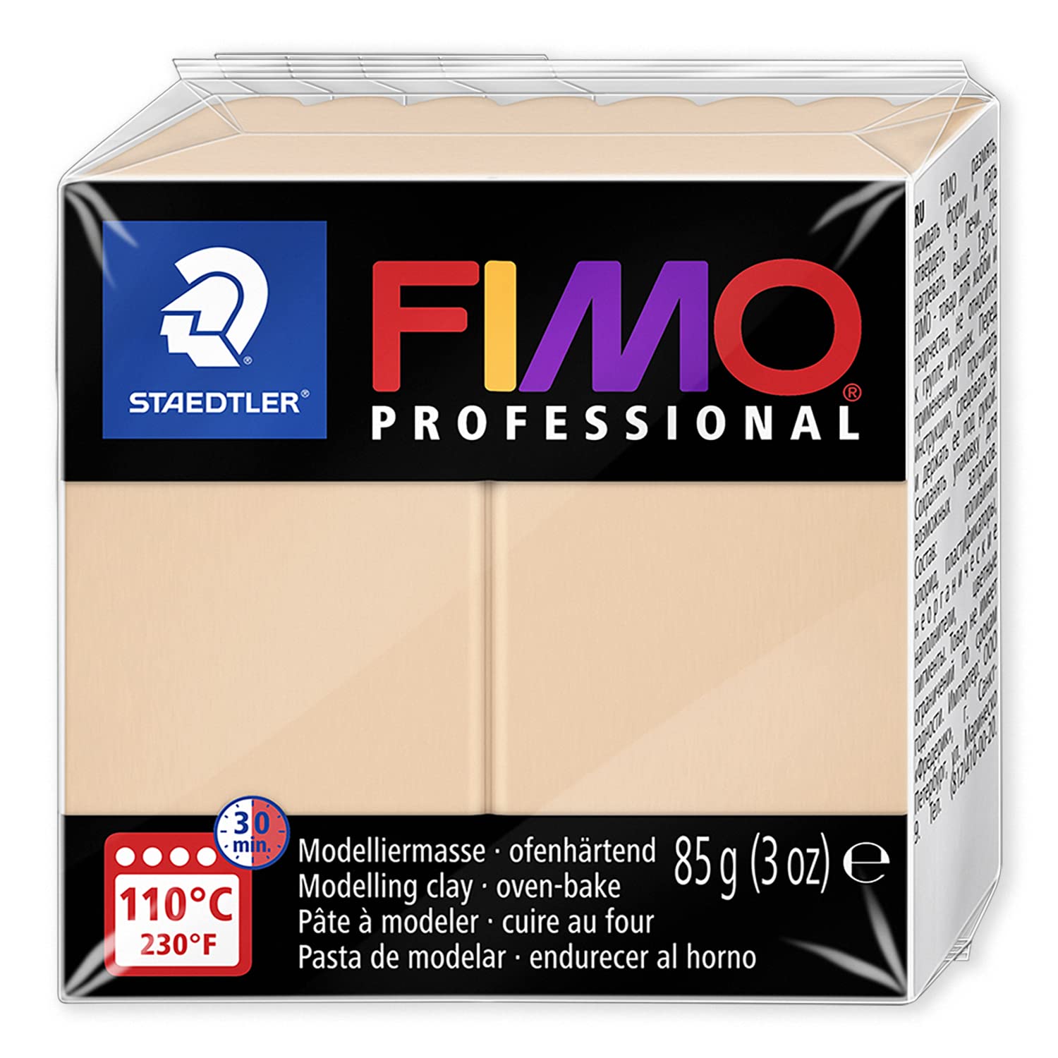 Staedtler 8004 FIMO Professional Oven-Bake Polymer Clay - 4 Pack (85g Each) - Neutral Colors for Sculpting, DIY Crafts & Jewelry Making - Perfect for Artists & Hobbyists