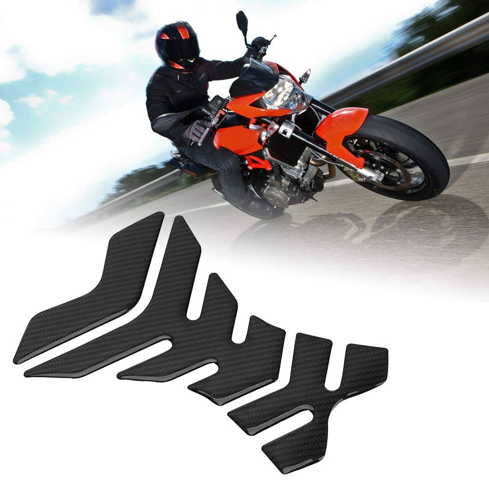 Carbon Fiber Motorcycle Gas Tank Pad Protector Sticker - Universal Fit for All Bikes, Non-Slip Grip & Scratch Protection - Perfect for Cruisers, Sport Bikes & Touring Motorcycles