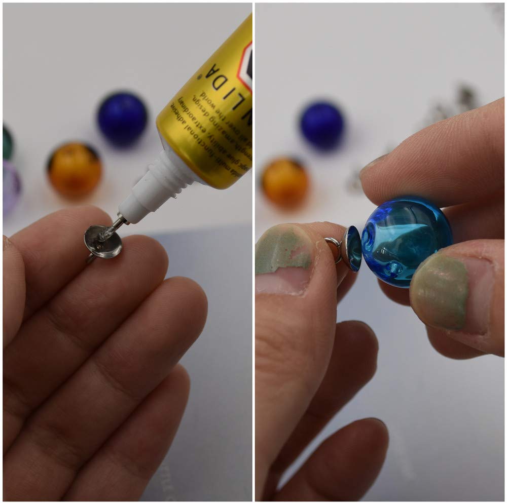 10-Piece Mini Empty Glass Globe Vials for Essential Oils, Perfume & Aromatherapy - 16mm Multicolor Pendant Diffusers - Perfect for DIY Jewelry Making, Home Fragrance & Gift Giving