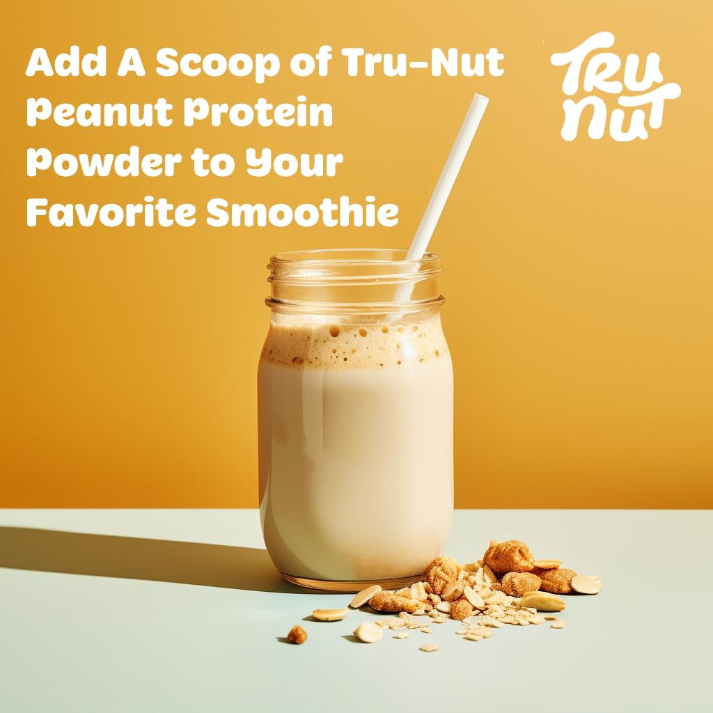 Tru-Nut Peanut Protein Powder - 20g Protein, 140 Calories, Sugar Free, Low Carb, Gluten Free, 24oz | Perfect for Smoothies, Protein Shakes, Baking & Post-Workout Recovery