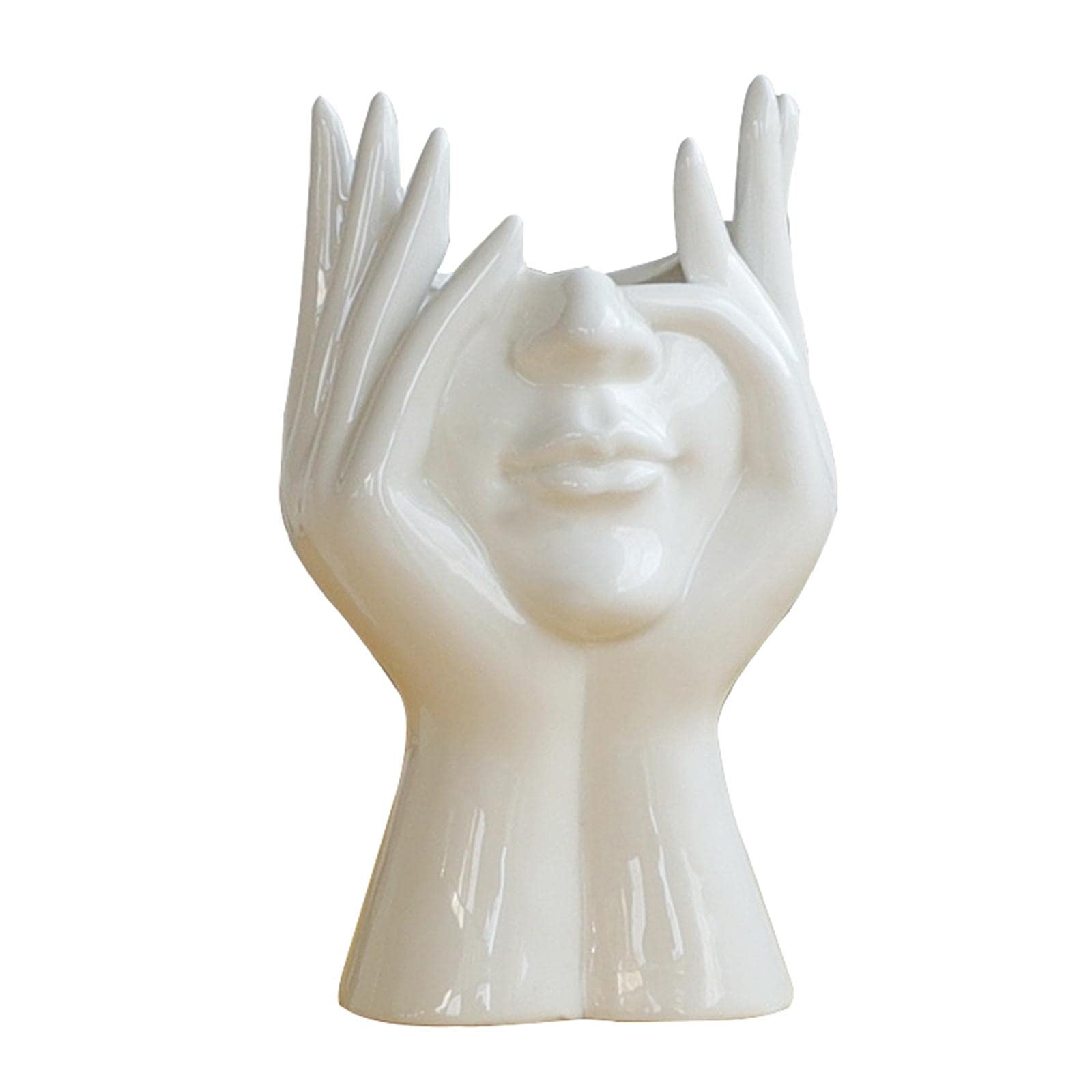 Modern White Ceramic Vase - Large Flower Vase for Fresh & Dried Flowers, Elegant Home Decor for Living Room, Bedroom, Dining Table Centerpiece | Perfect for Weddings, Housewarming Gifts & Interior Design