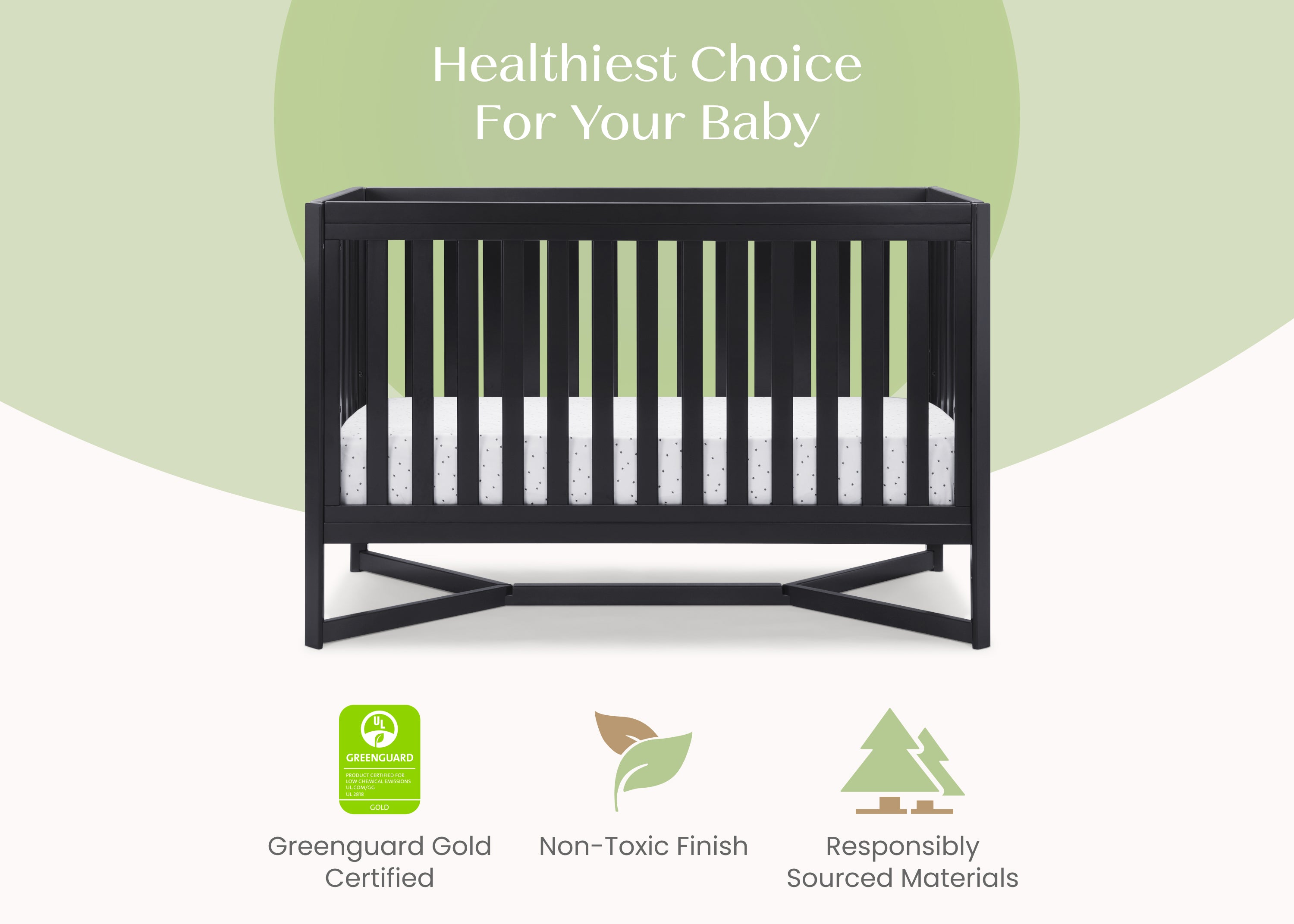 Tribeca 4-in-1 Convertible Baby Crib - White Nursery Furniture for Newborn to Toddler Bed - Perfect for Modern Nursery Rooms & Daycare Centers