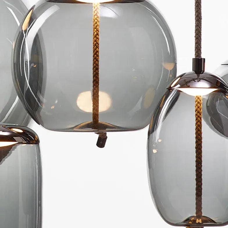 Minimalist Transparent Glass Pendant Lights - Various Shapes for Modern Kitchen, Dining Room & Bedroom Lighting Decor