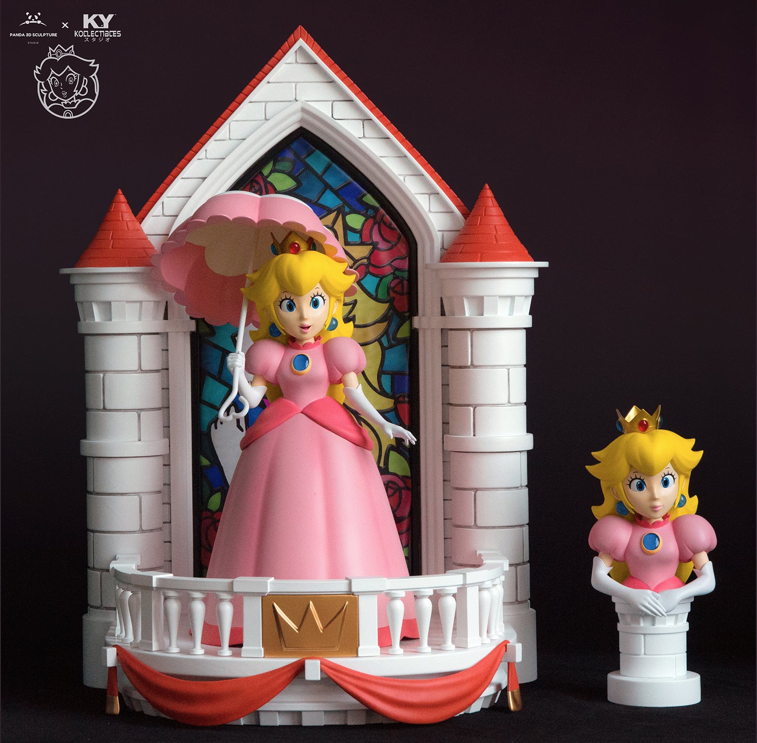 Panda Studio x KY Kollectibles Princess Peach Figure - Super Mario Bros Collectible Doll for Fans & Gamers | Perfect for Display, Gift Giving & Anime Collections