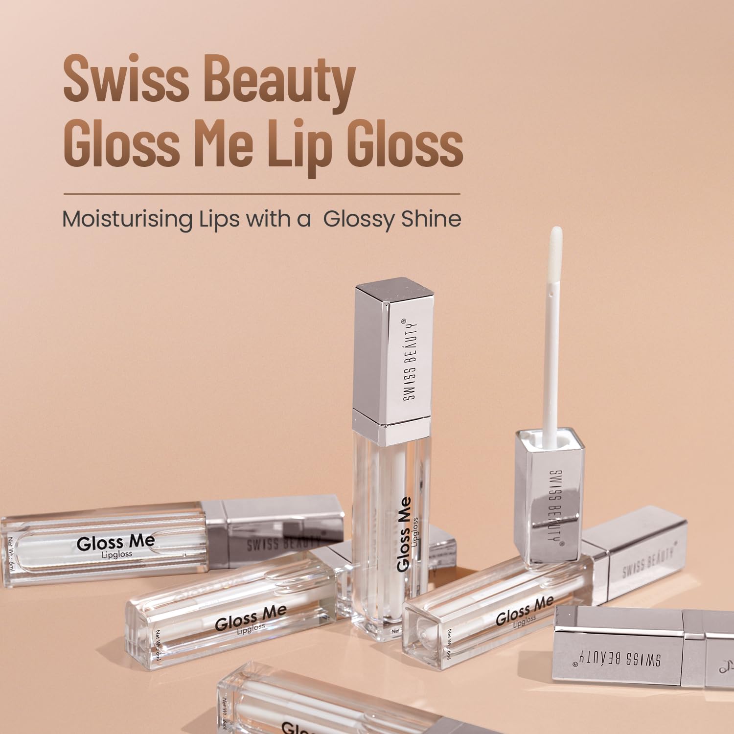 Swiss Beauty Gloss Me Lip Gloss - Lightweight Non-Sticky Formula with Jojoba Oil & Glycerine (6.7ml) | Shiny Hydrating Lip Gloss for Daily Wear, Parties & Makeup Looks