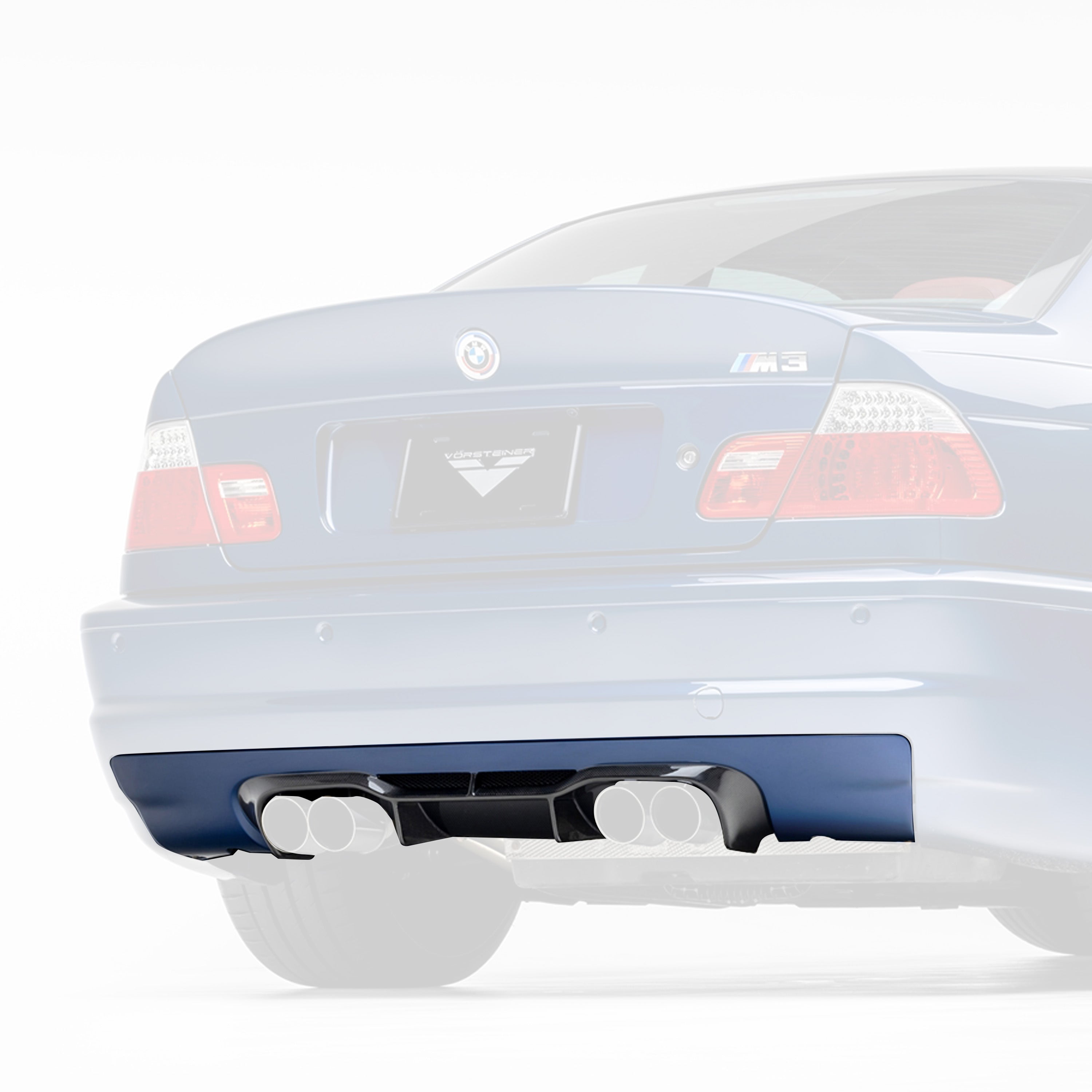 V20 Aero Rear Diffuser - Carbon Fiber PP 1x1 Glossy V Style™️ for BMW, Audi, Mercedes - Enhance Performance & Style - Perfect for Car Enthusiasts & Racing Events