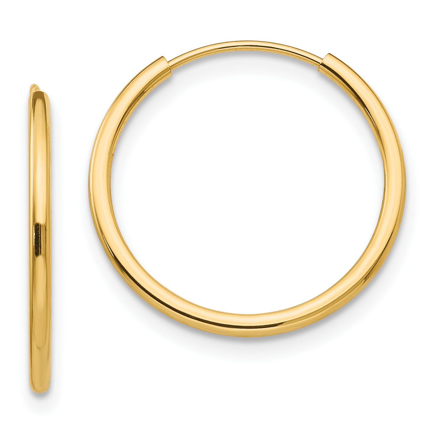 14K Solid Yellow Gold Endless Hoop Earrings Set of 3 Pairs - Classic Minimalist Jewelry for Everyday Wear, Gift Giving & Special Occasions