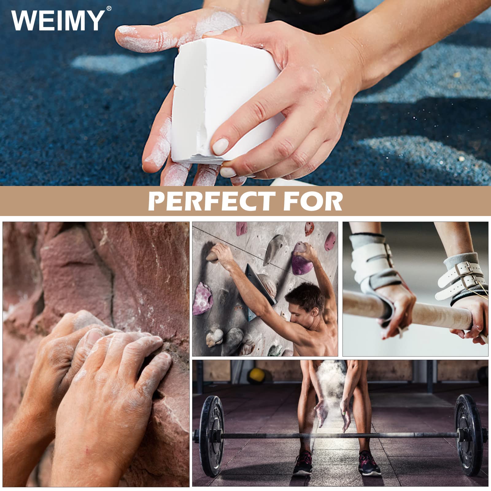 Premium Gym Chalk Blocks - Magnesium Carbonate Sports Chalk for Better Grip in Gymnastics, Rock Climbing & Weightlifting | Moisture Absorbing, Non-Slip Hand Chalk | Ideal for Training, Competitions & Home Workouts